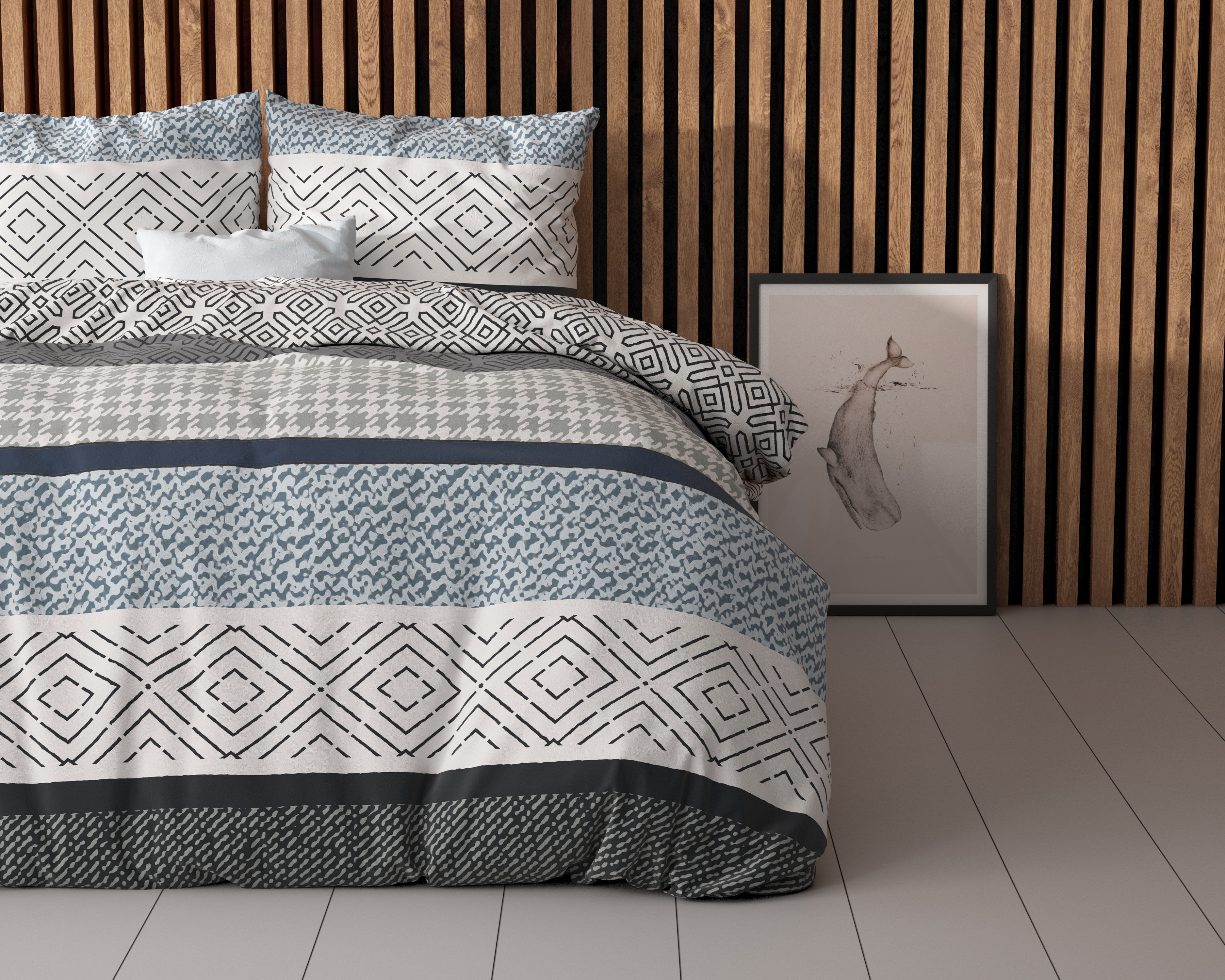 Maurice Dekbedovertrek Blauw - Katoen geweven - Strijkvrij - Leuke prints