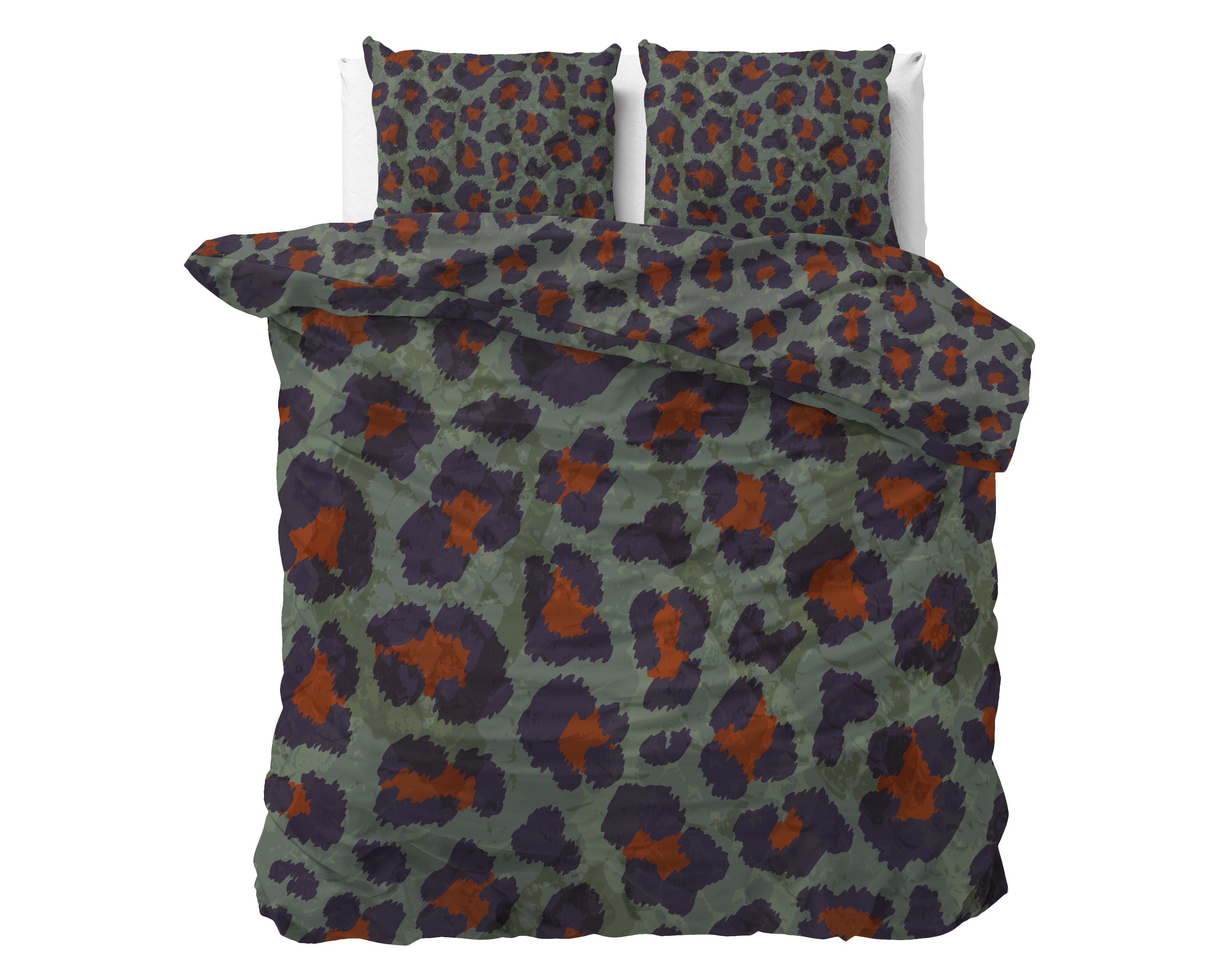 Mia Groen Dekbedovertrek - Luxe Satijn - Hoge kwaliteit - Trendy prints