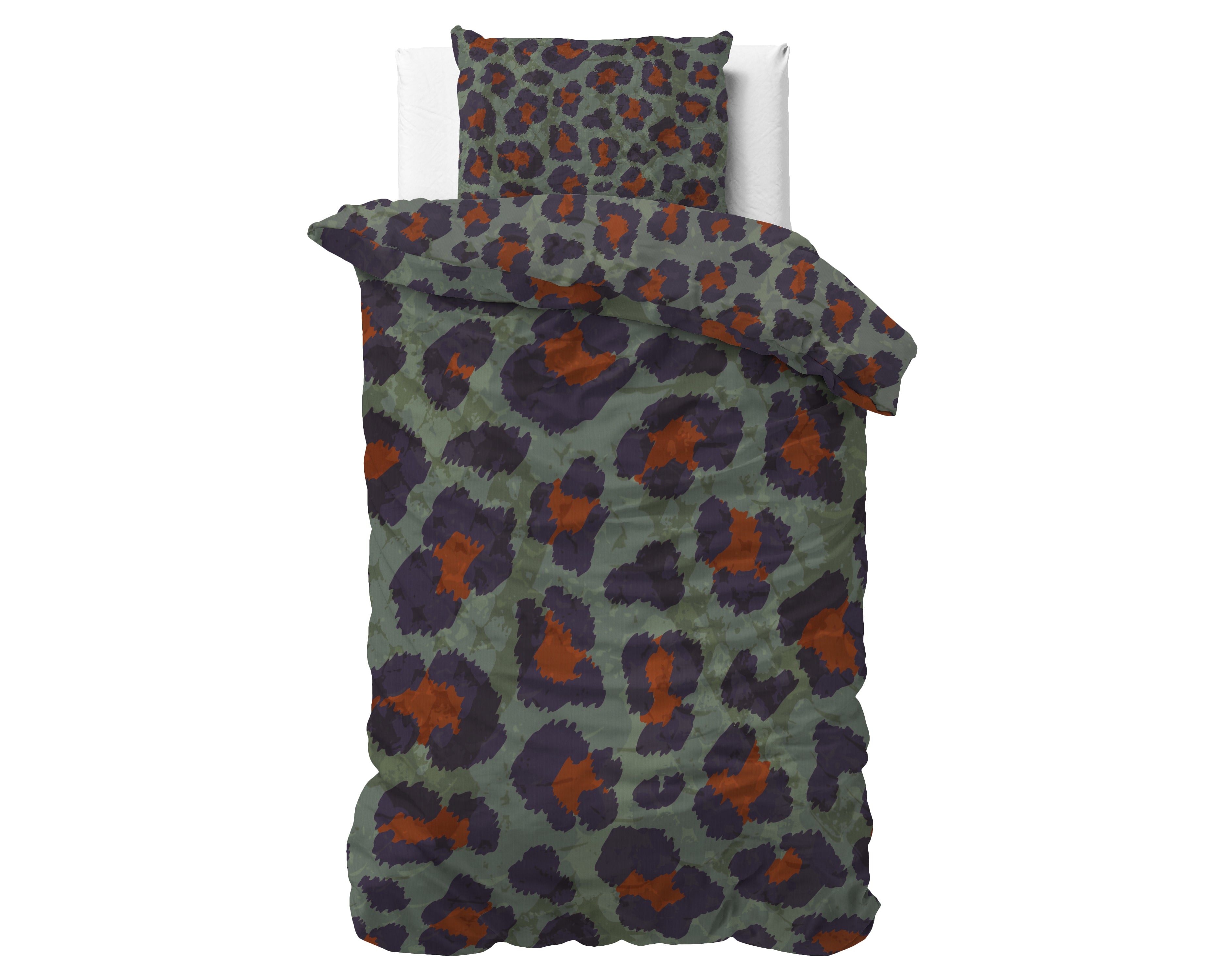 Mia Groen Dekbedovertrek - Luxe Satijn - Hoge kwaliteit - Trendy prints
