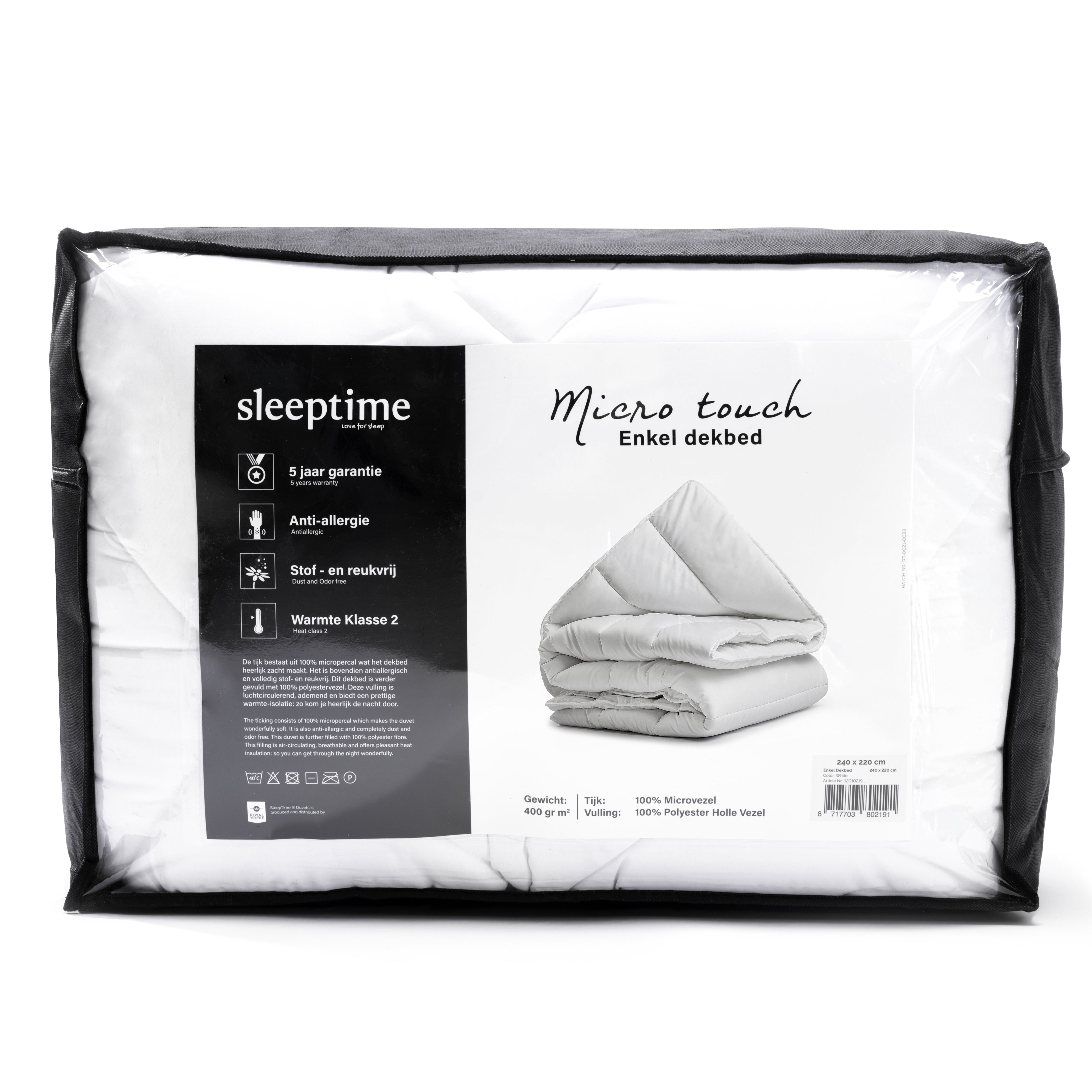 Micro Touch Enkel Dekbed wit - Standaard dekbed - Makkelijk wasbaar - Anti-allergisch