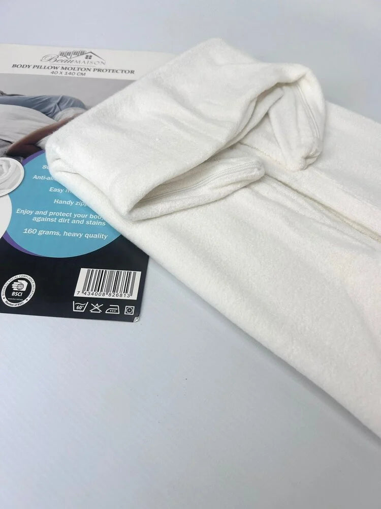 Molton Kussensloop voor Lichaamskussen 40x140 cm | Anti-Allergisch & Bescherming tegen Vlekken