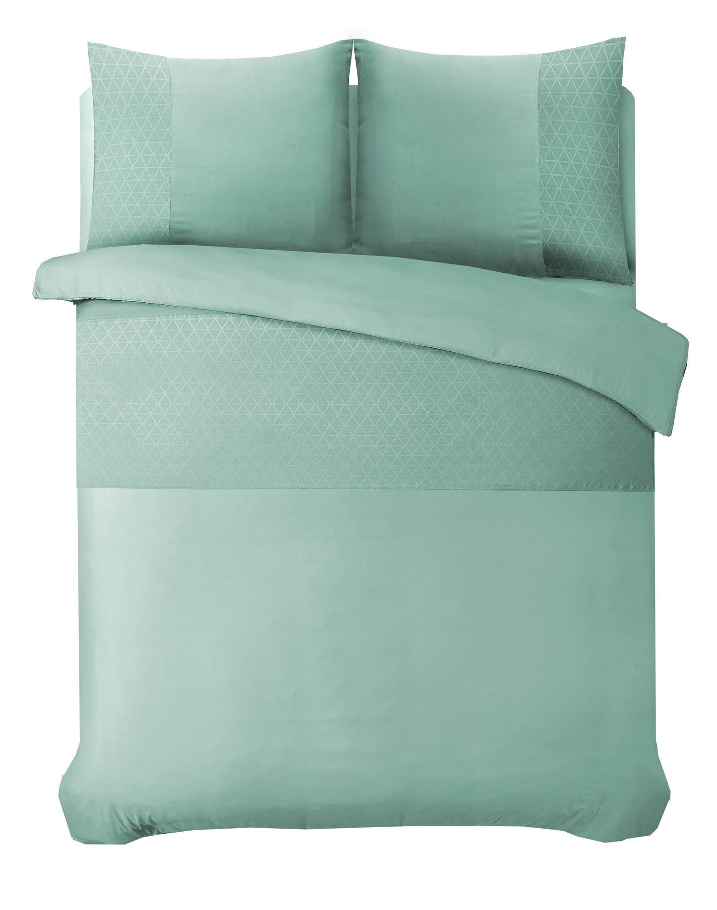 Monte Negro Dekbedovertrek Mint Groen - Uni design - Diepdruk design - Makkelijk wasbaar