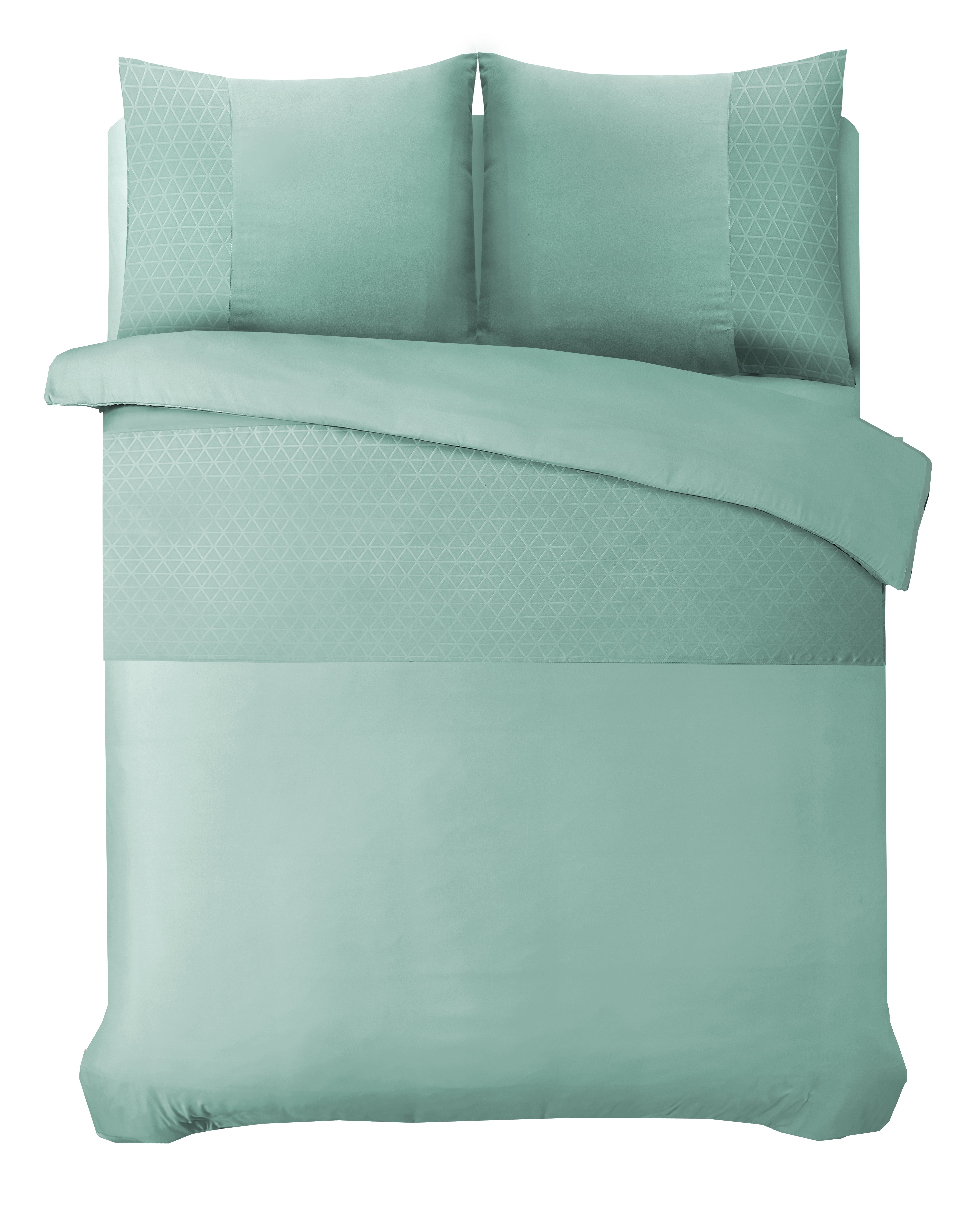 Monte Negro Dekbedovertrek Mint Groen - Uni design - Diepdruk design - Makkelijk wasbaar