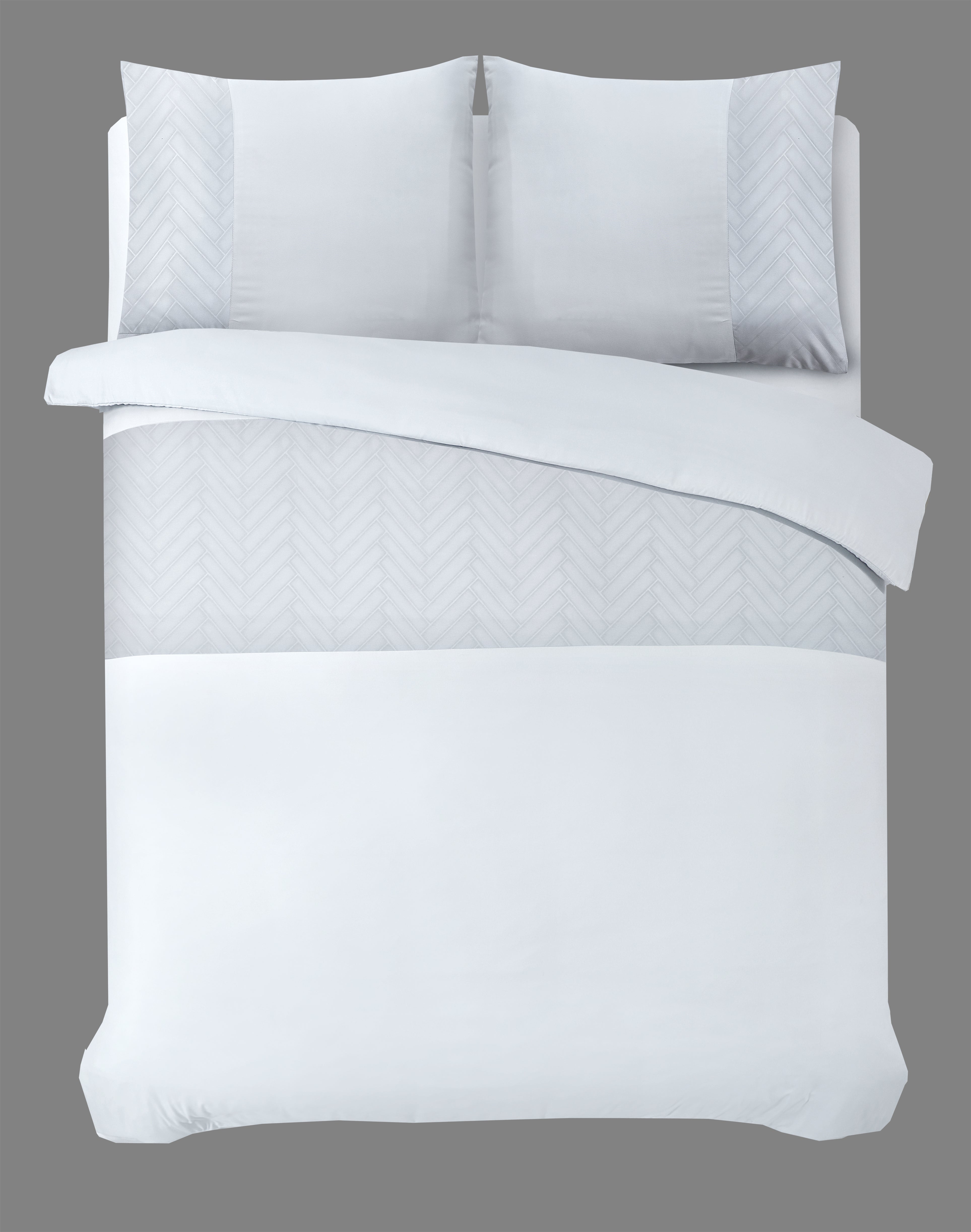 Monte Negro Duvet Cover White - Plain design - Deep print design - Easy to wash
