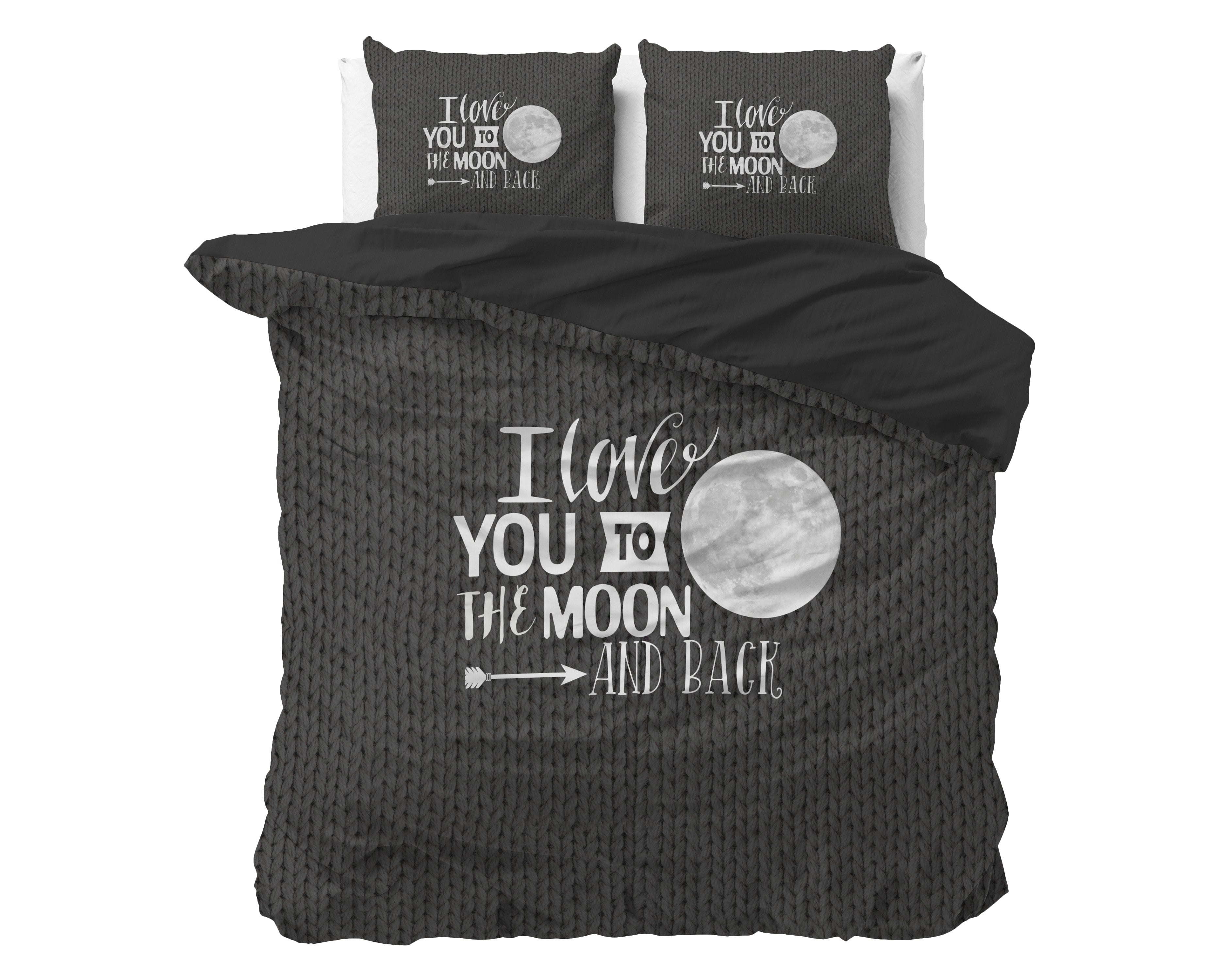 Moon and Back Antraciet Dekbedovertrek