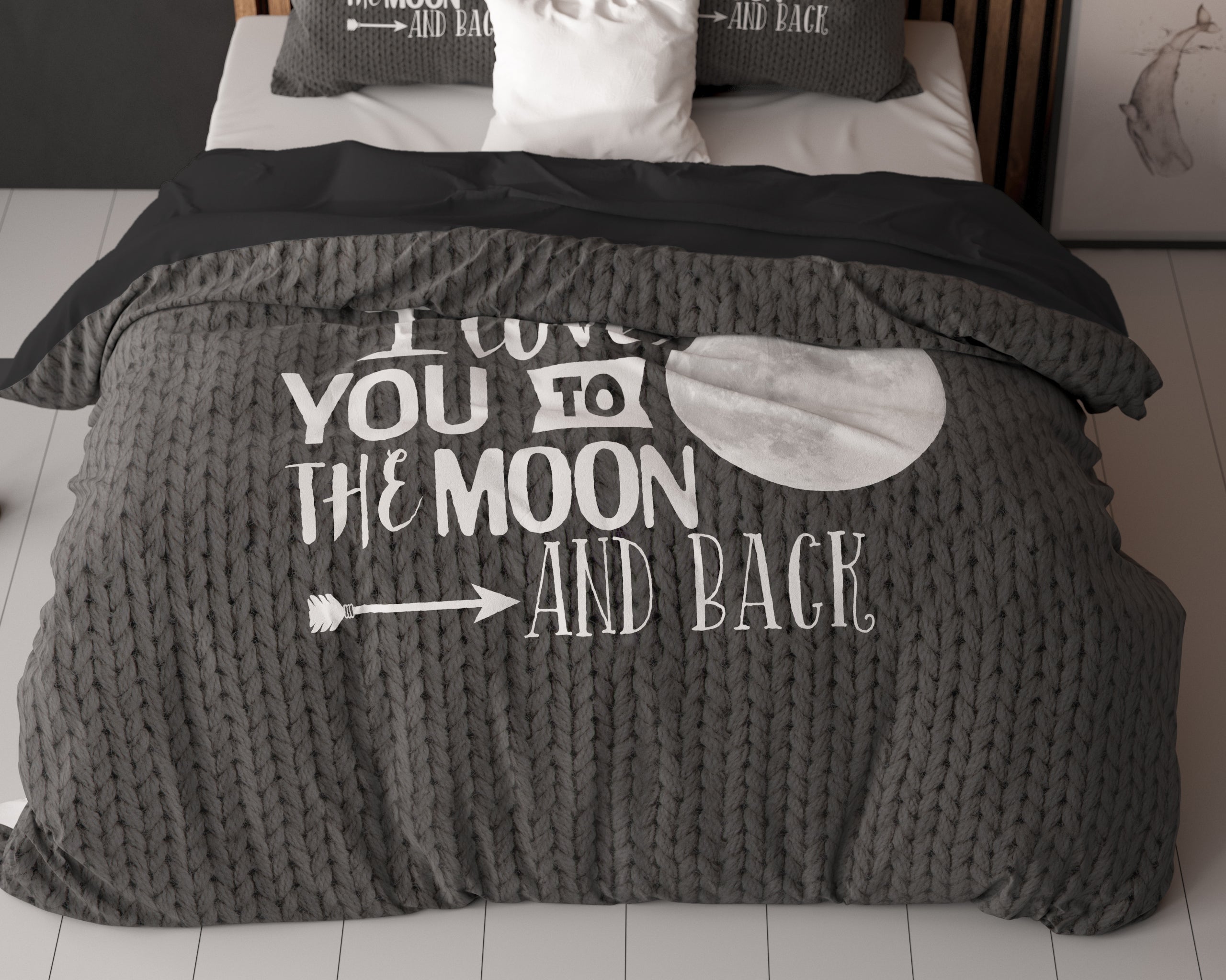 Moon and Back Antraciet Dekbedovertrek