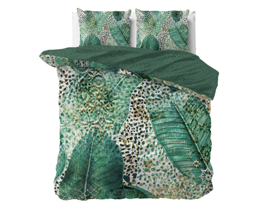 Morena Groen Dekbedovertrek - Luxe Satijn - Hoge kwaliteit - Trendy prints