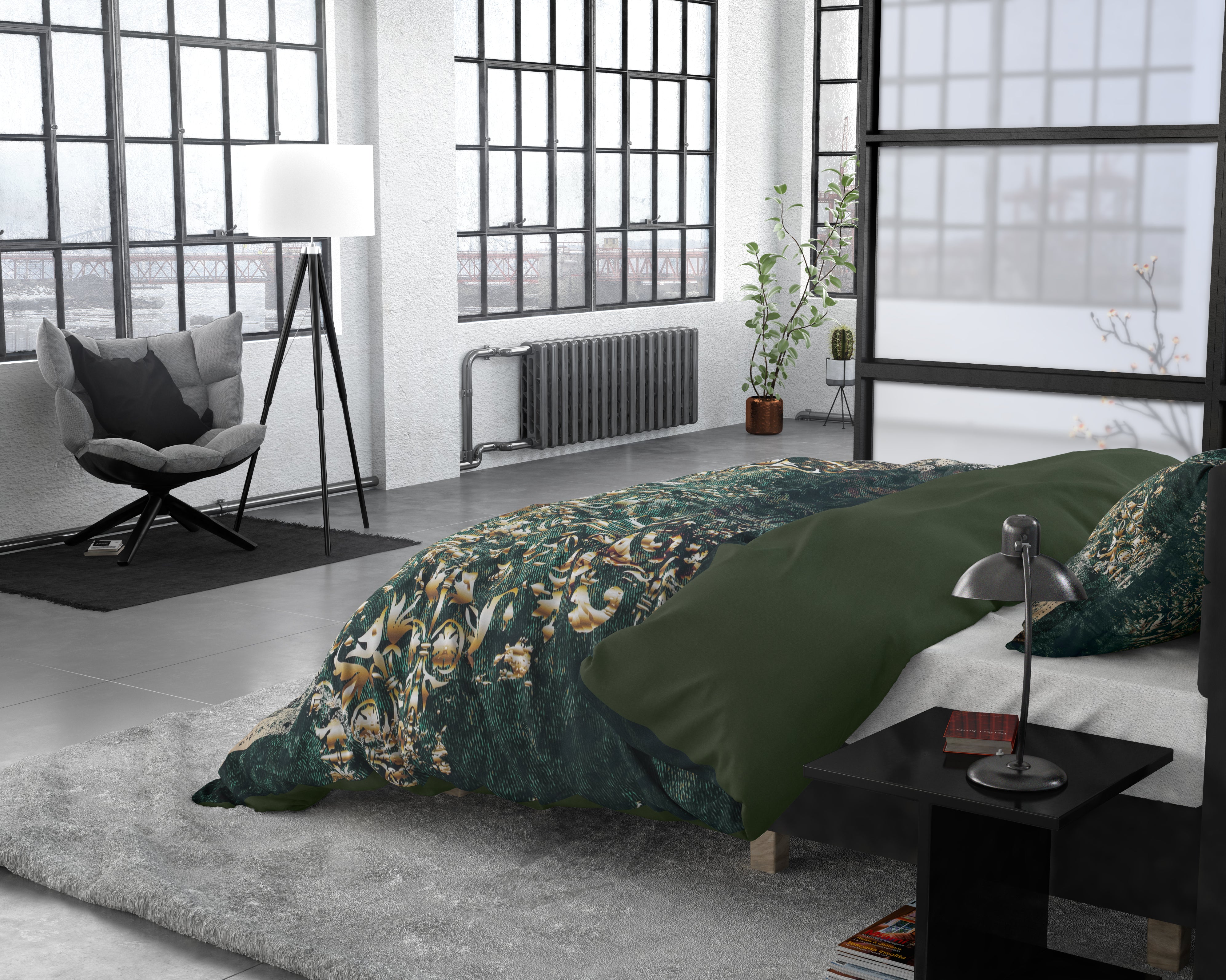 Nairobi Dekbedovertrek Green - Luxe Satijn - Hoge kwaliteit - Trendy prints
