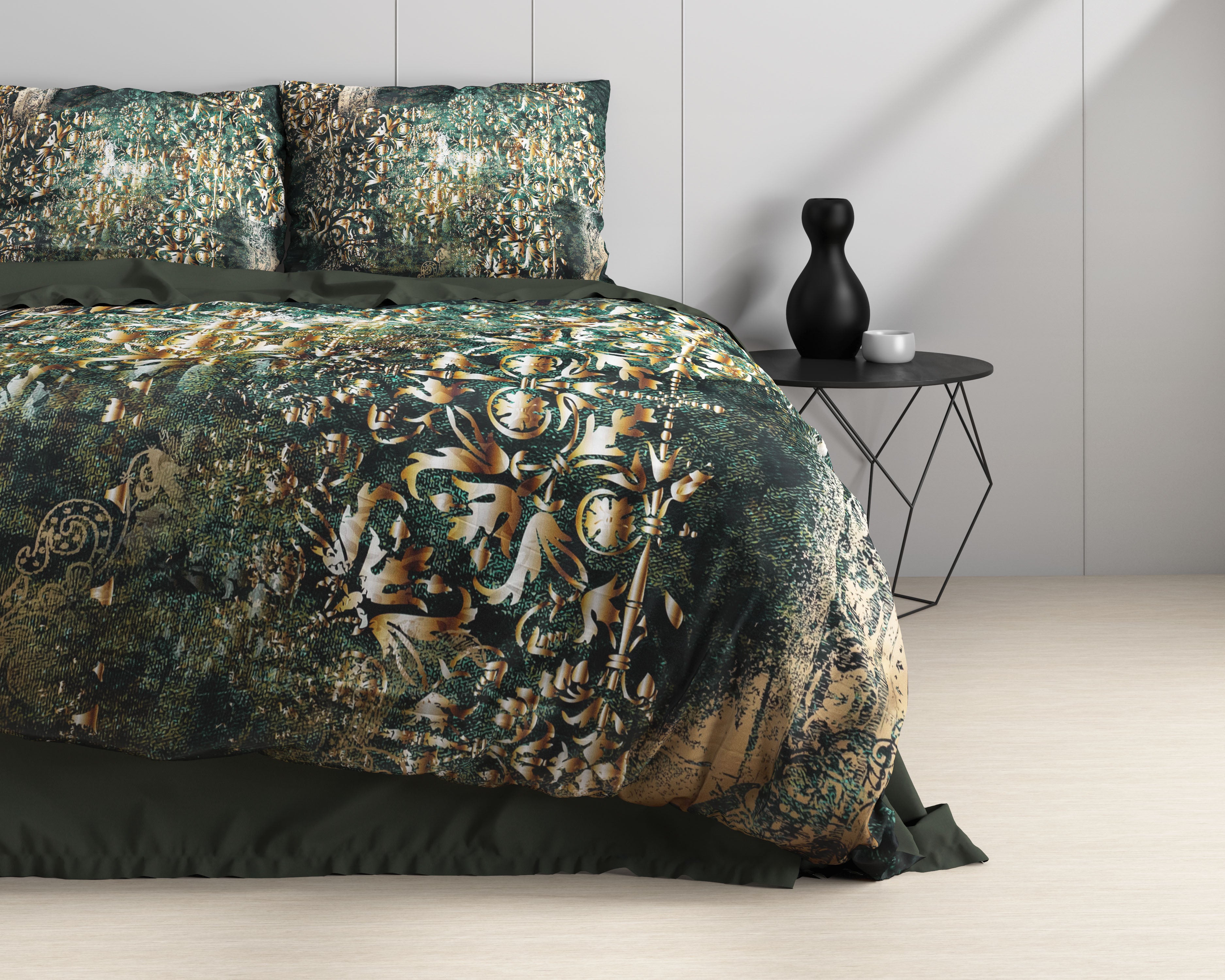 Nairobi Dekbedovertrek Green - Luxe Satijn - Hoge kwaliteit - Trendy prints