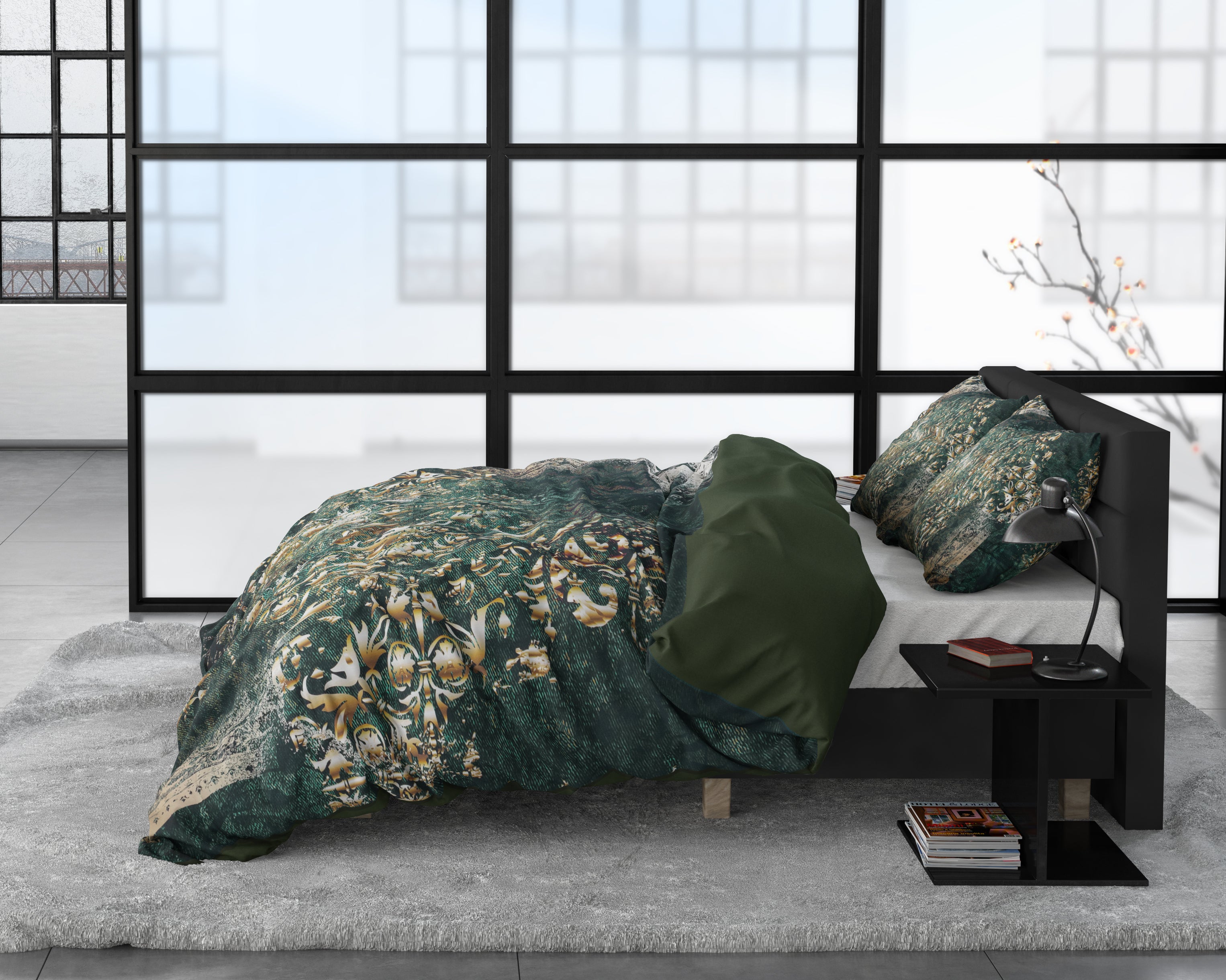 Nairobi Dekbedovertrek Green - Luxe Satijn - Hoge kwaliteit - Trendy prints