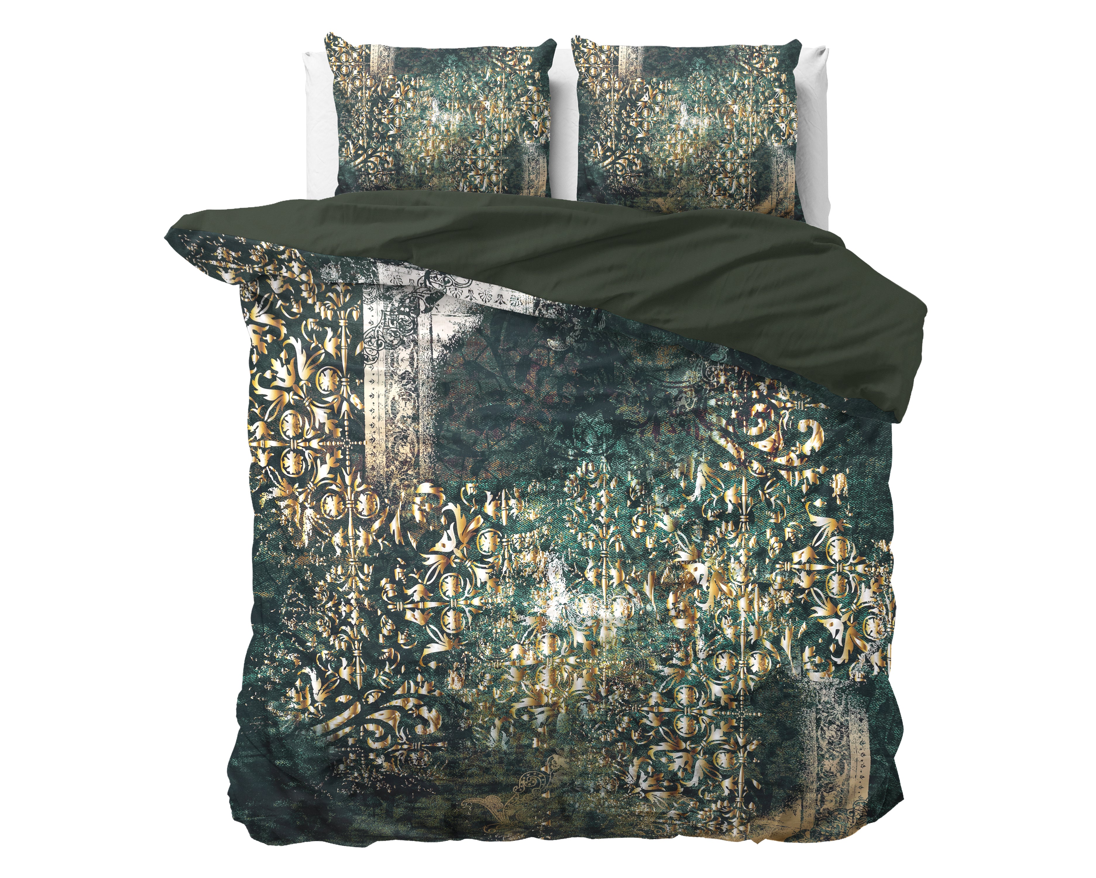 Nairobi Dekbedovertrek Green - Luxe Satijn - Hoge kwaliteit - Trendy prints
