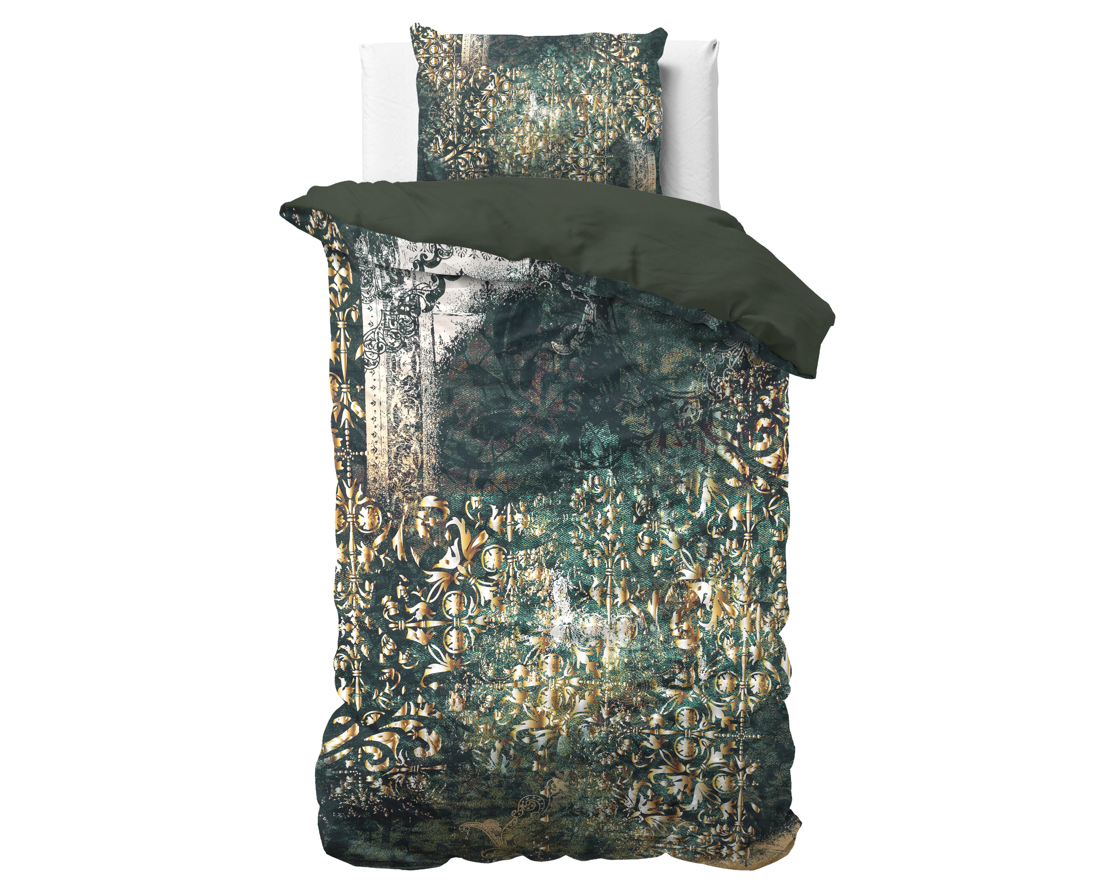 Nairobi Dekbedovertrek Green - Luxe Satijn - Hoge kwaliteit - Trendy prints
