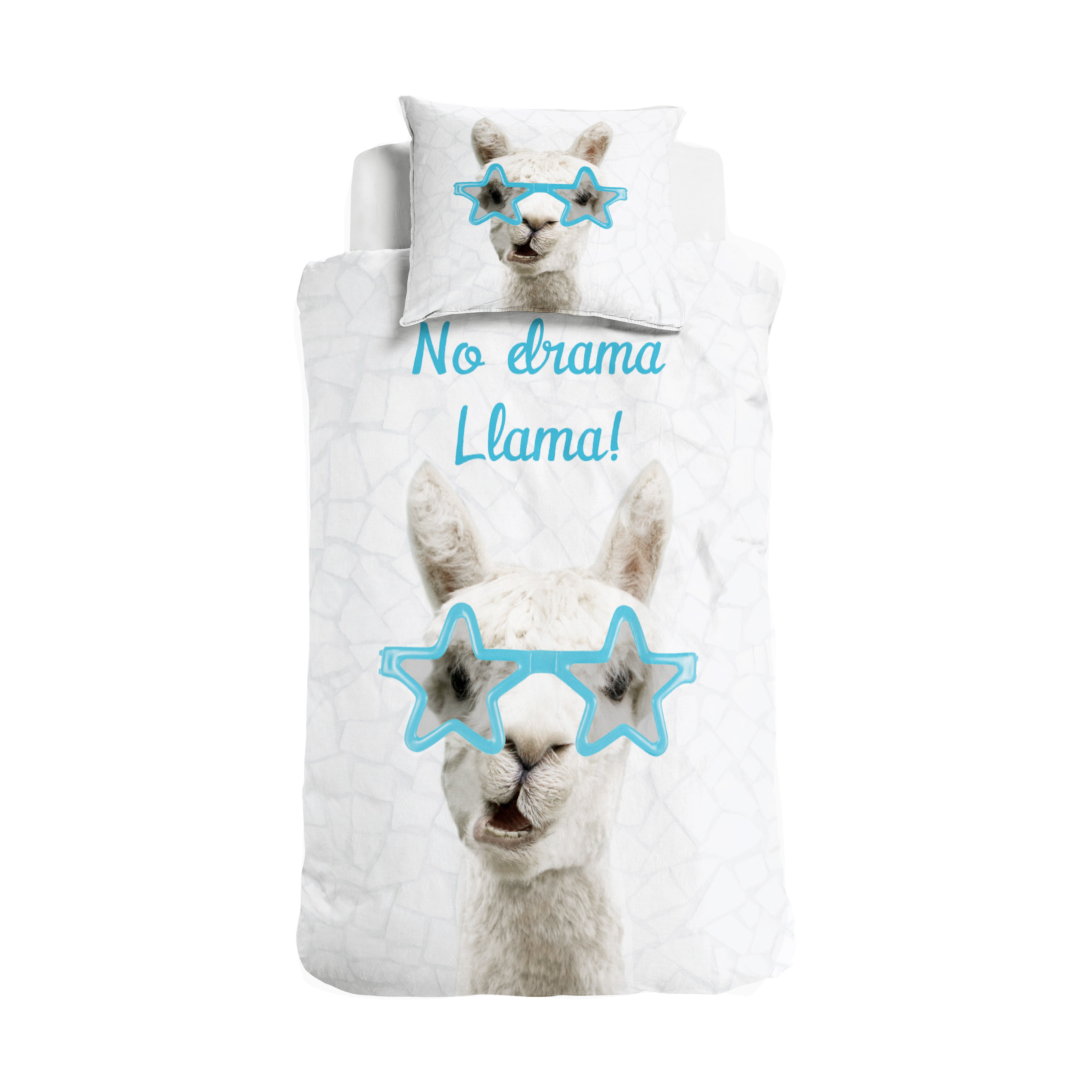 No Drama Llama Dekbedovertrek Wit