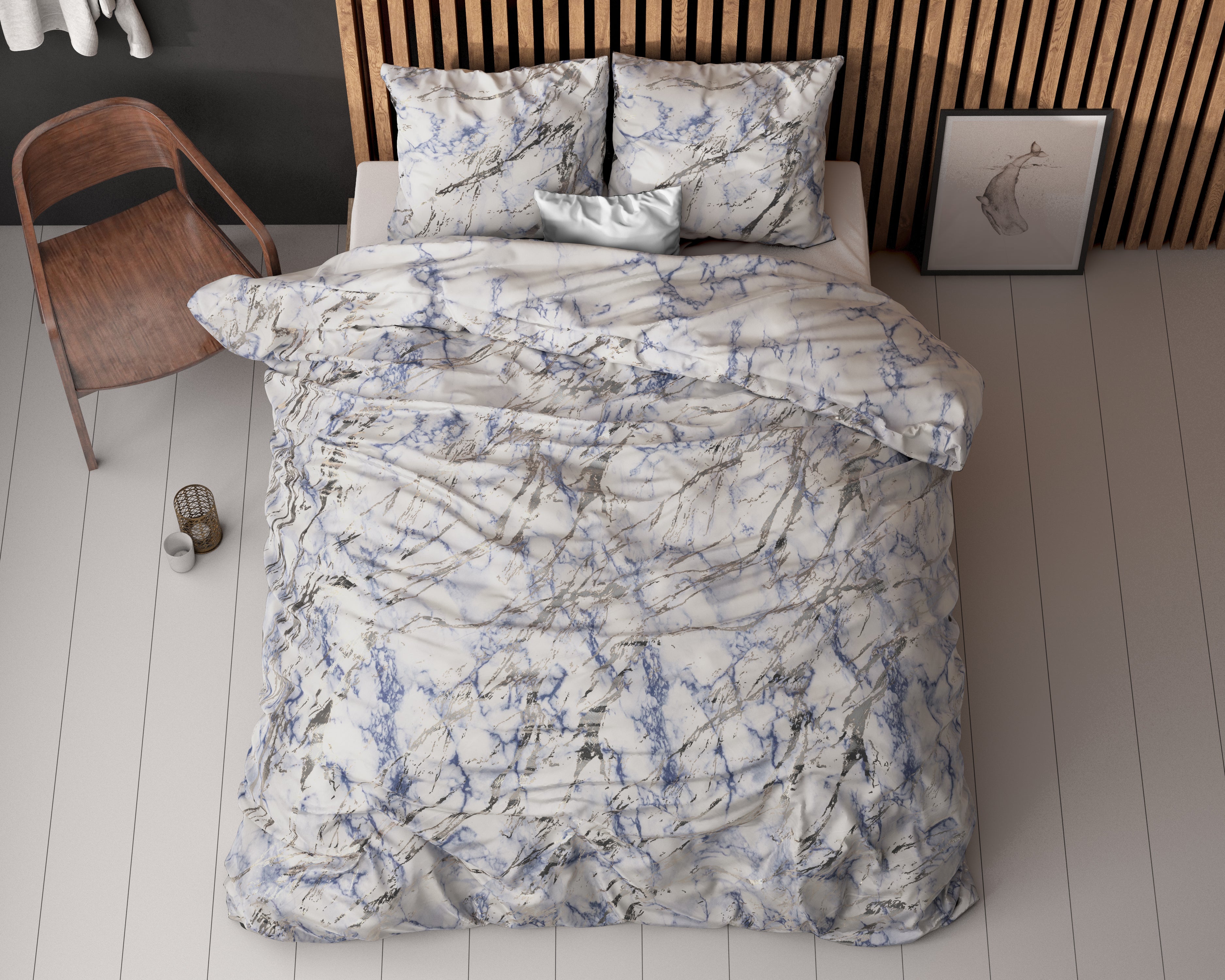Ocean Dekbedovertrek Blauw - Luxe Design - Super zacht geweven - Luxe verpakt