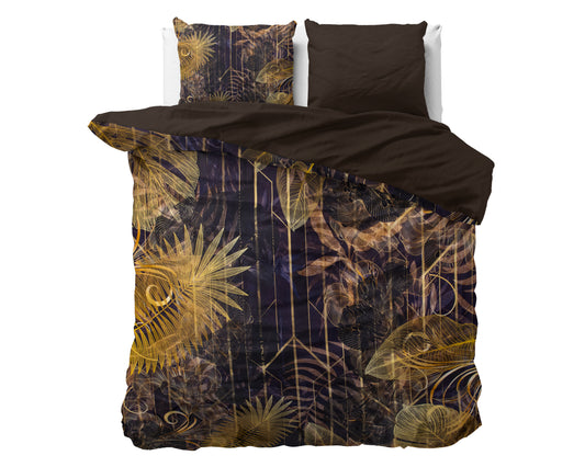 Oliva Gold Dekbedovertrek - Ademend katoen - Trendy designs - Met drukknopen