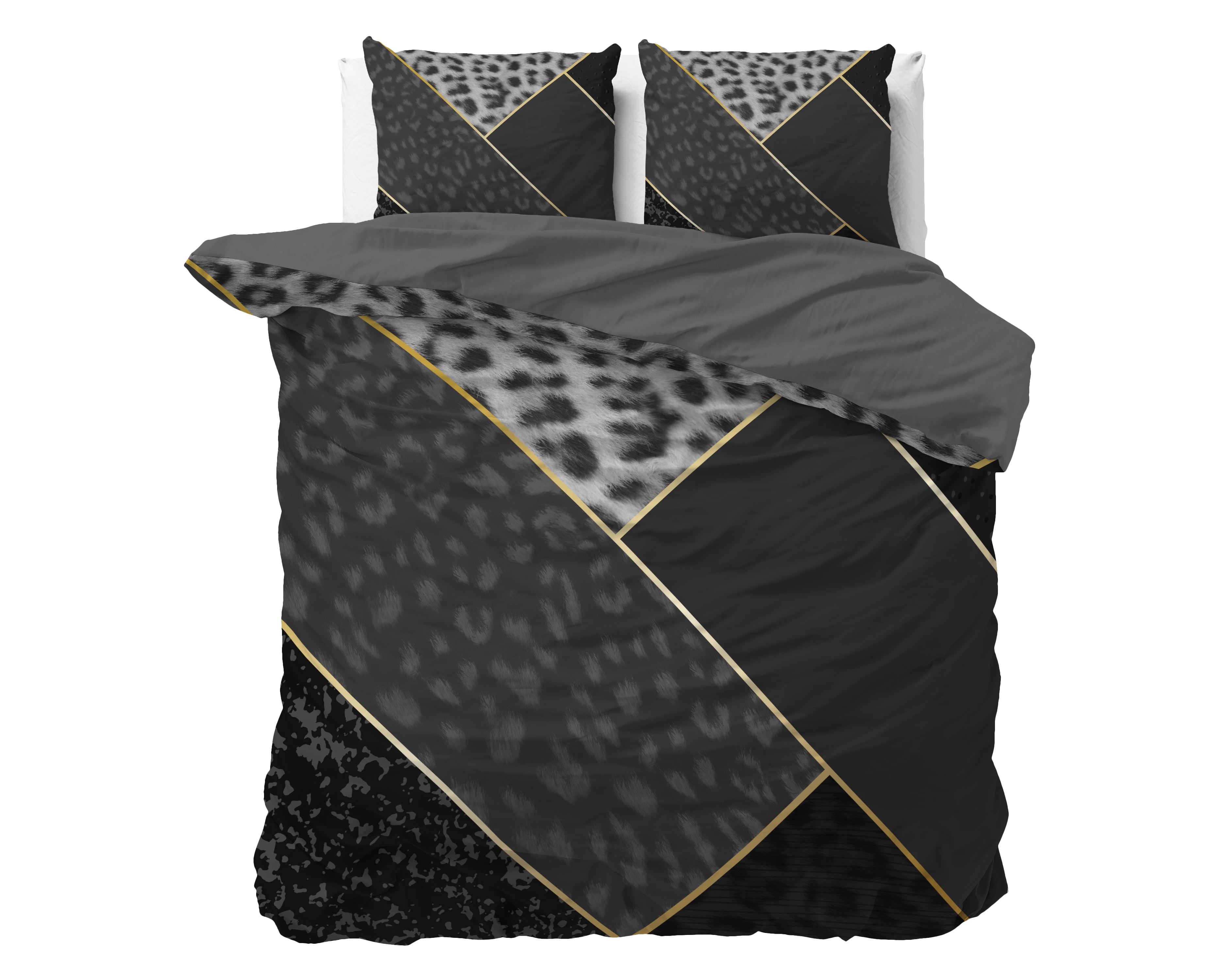 Panther Vibe Dekbedovertrek Antraciet - Ademend katoen - Trendy designs - Met drukknopen
