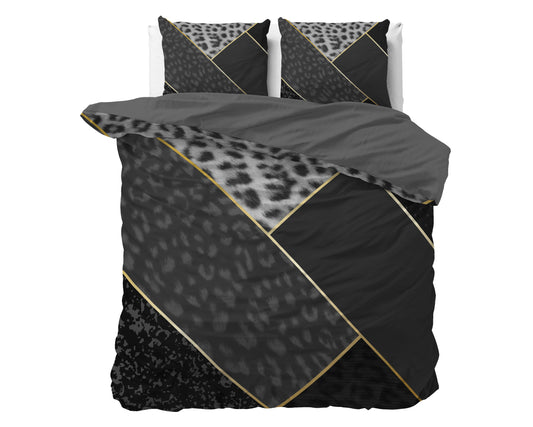 Panther Vibe Dekbedovertrek Antraciet - Ademend katoen - Trendy designs - Met drukknopen