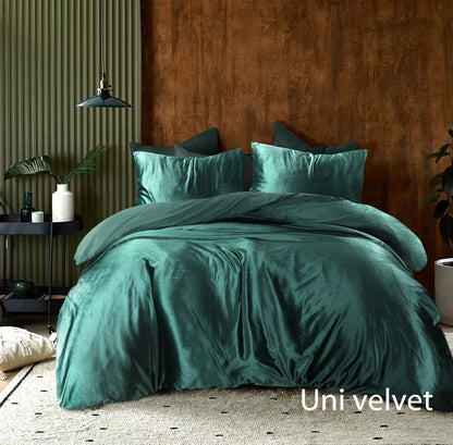 Uni Velvet Dekbedovertrek Groen - Luxe en Comfortabel | Extra Lang