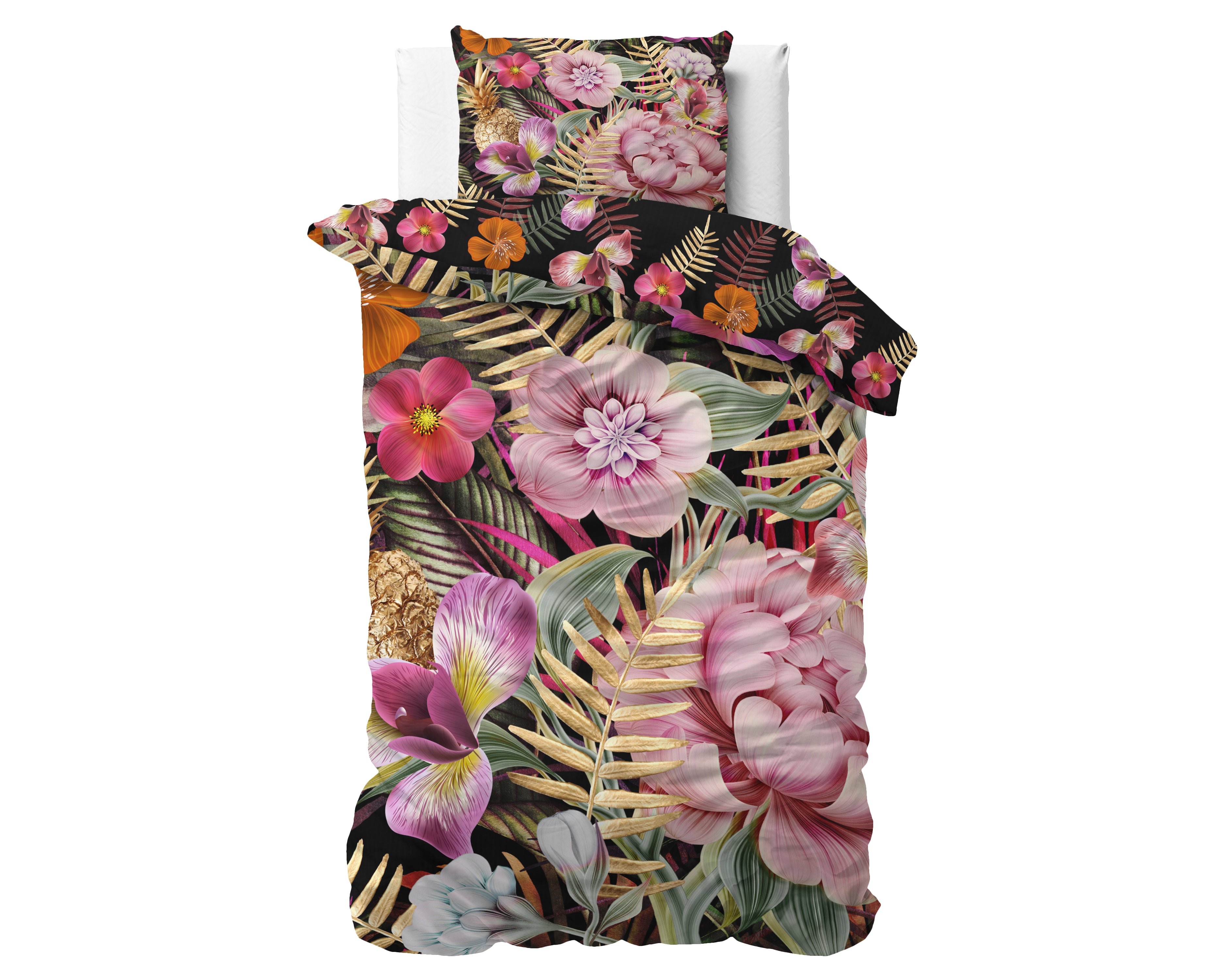 Petal Roze Dekbedovertrek - Luxe Satijn - Hoge kwaliteit - Trendy prints