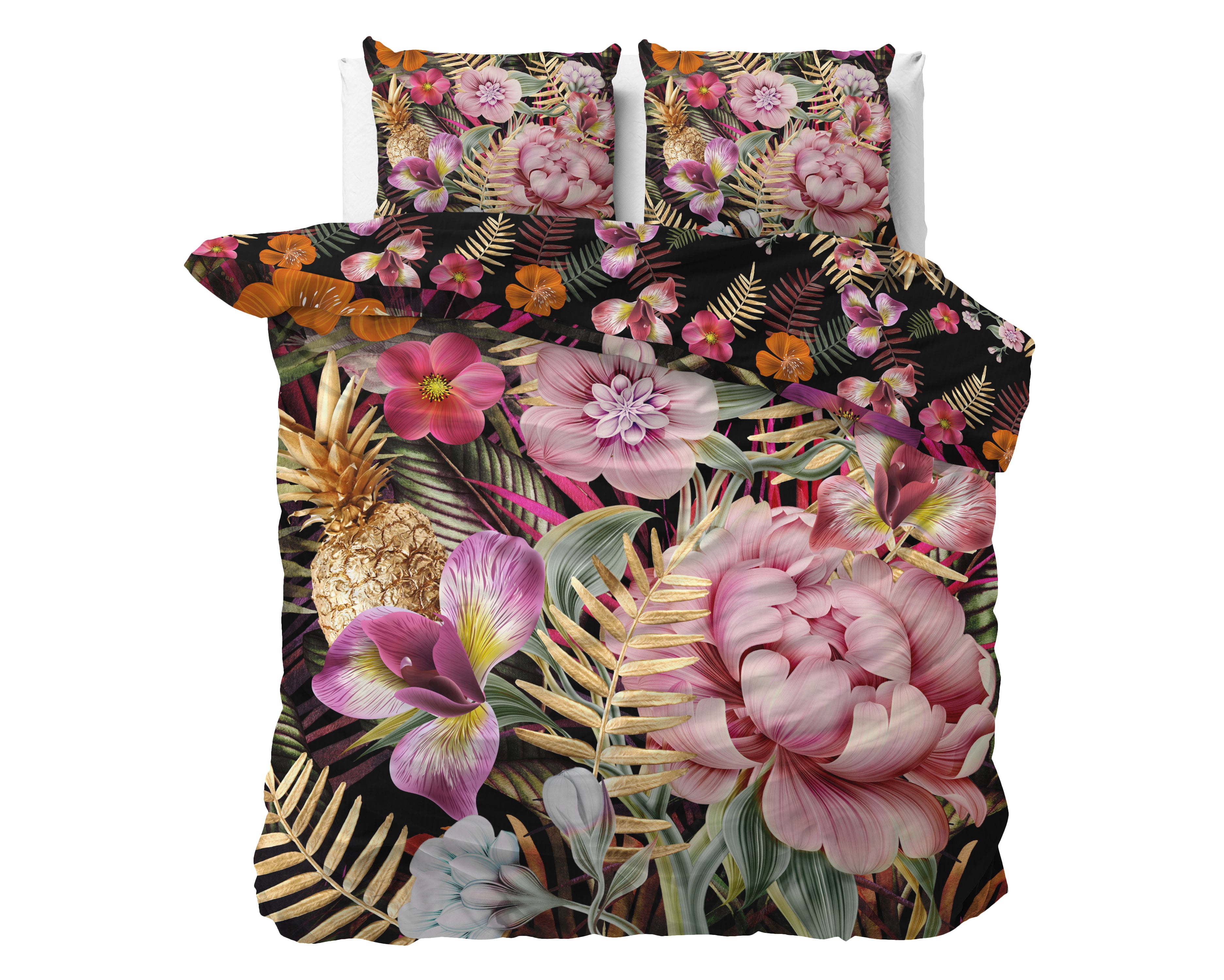 Petal Roze Dekbedovertrek - Luxe Satijn - Hoge kwaliteit - Trendy prints