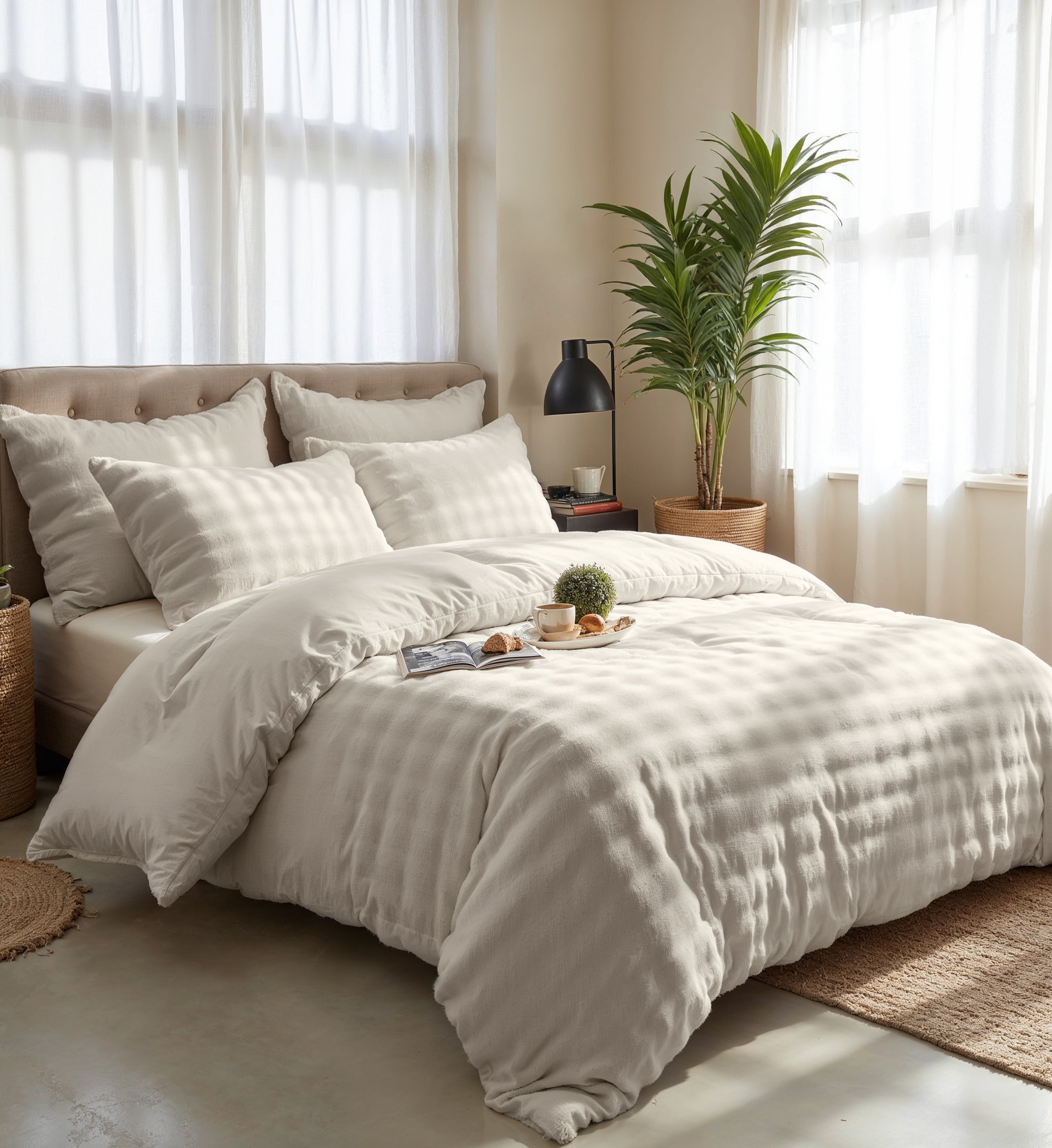 Pom Pom Duvet Cover Beige - Wonderfully soft - Chic design - Faux fur
