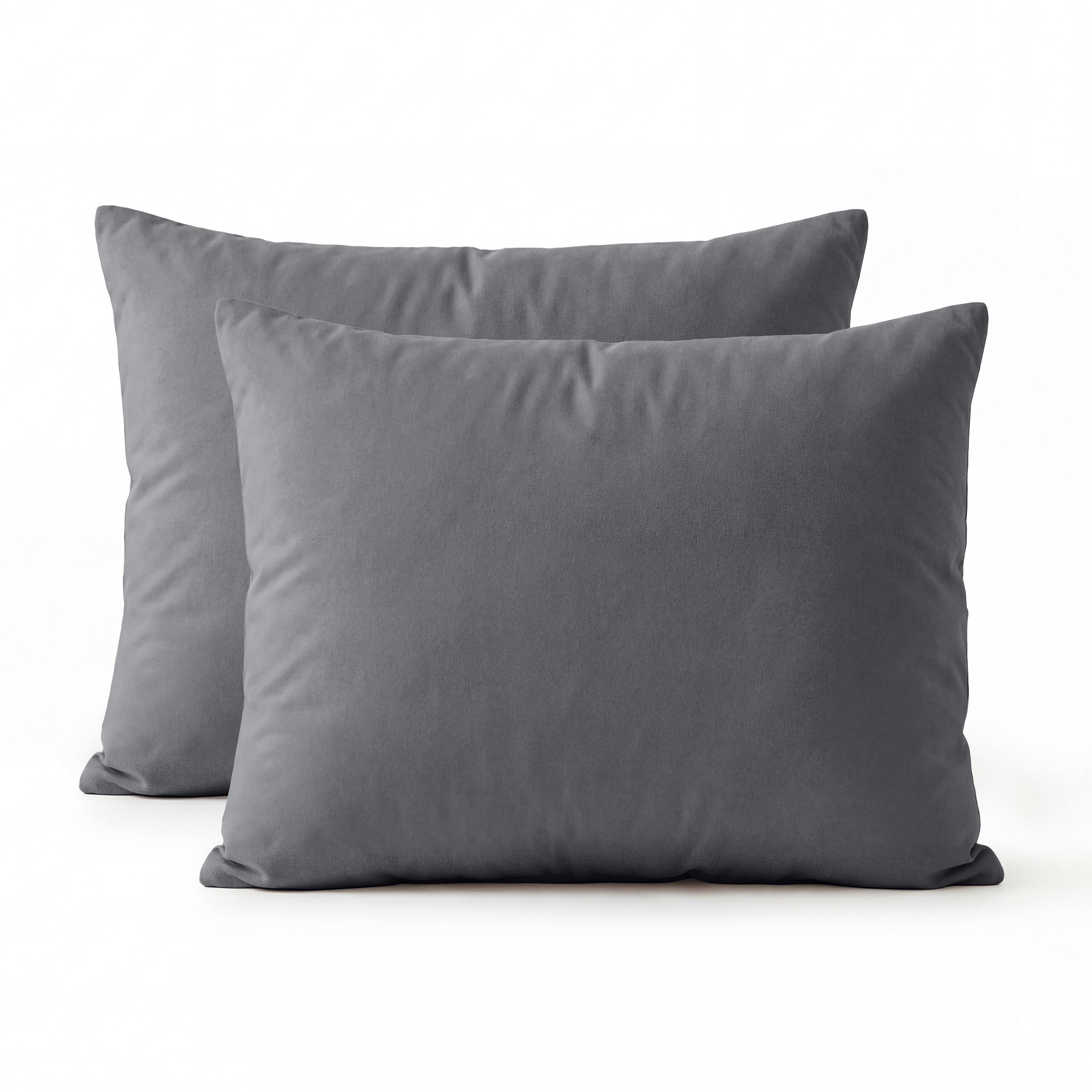 Primaviera Deluxe Katoenen Kussenslopen - Antraciet - Set van 2 stuks