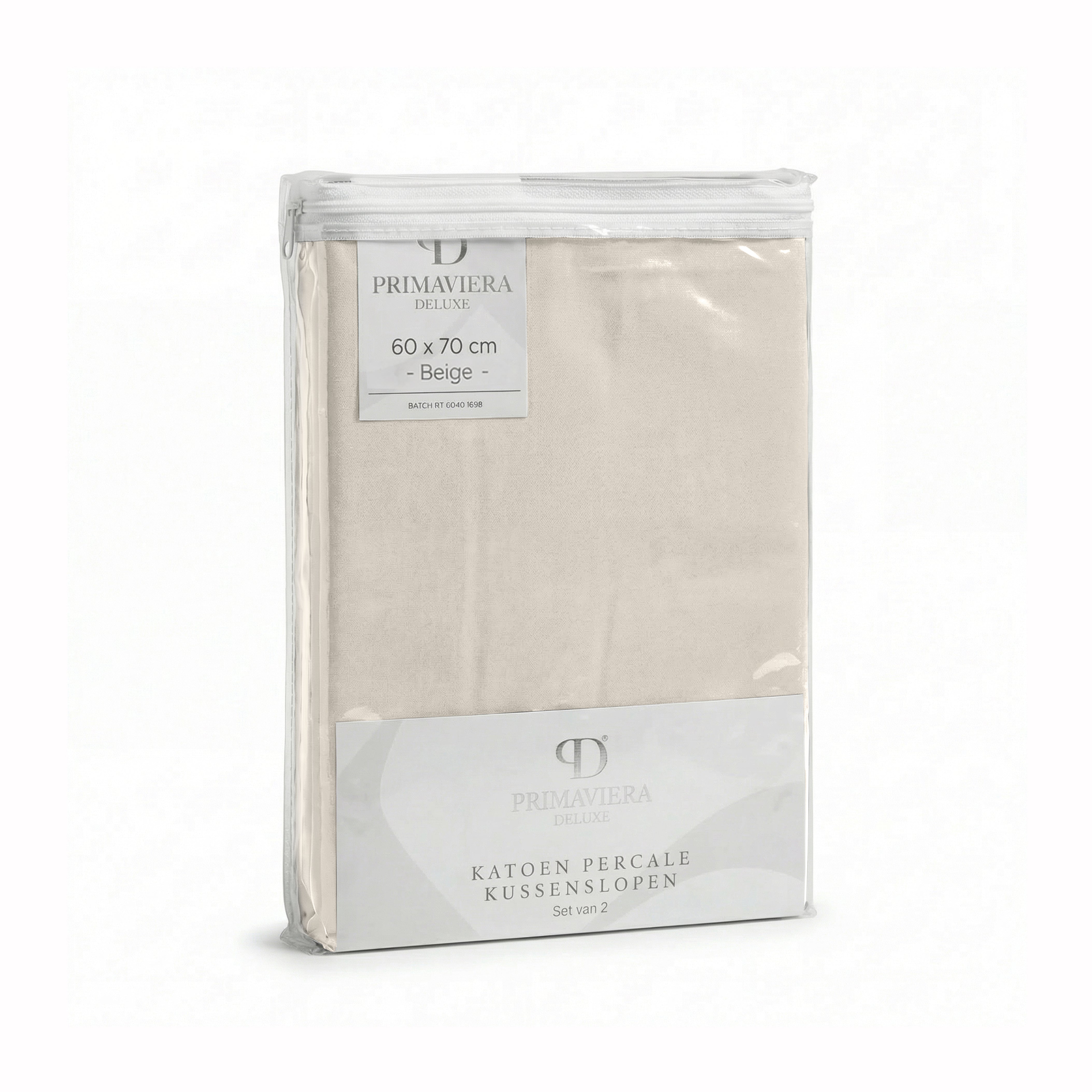 Primaviera Deluxe Katoenen Kussenslopen - Beige - Set van 2 stuks