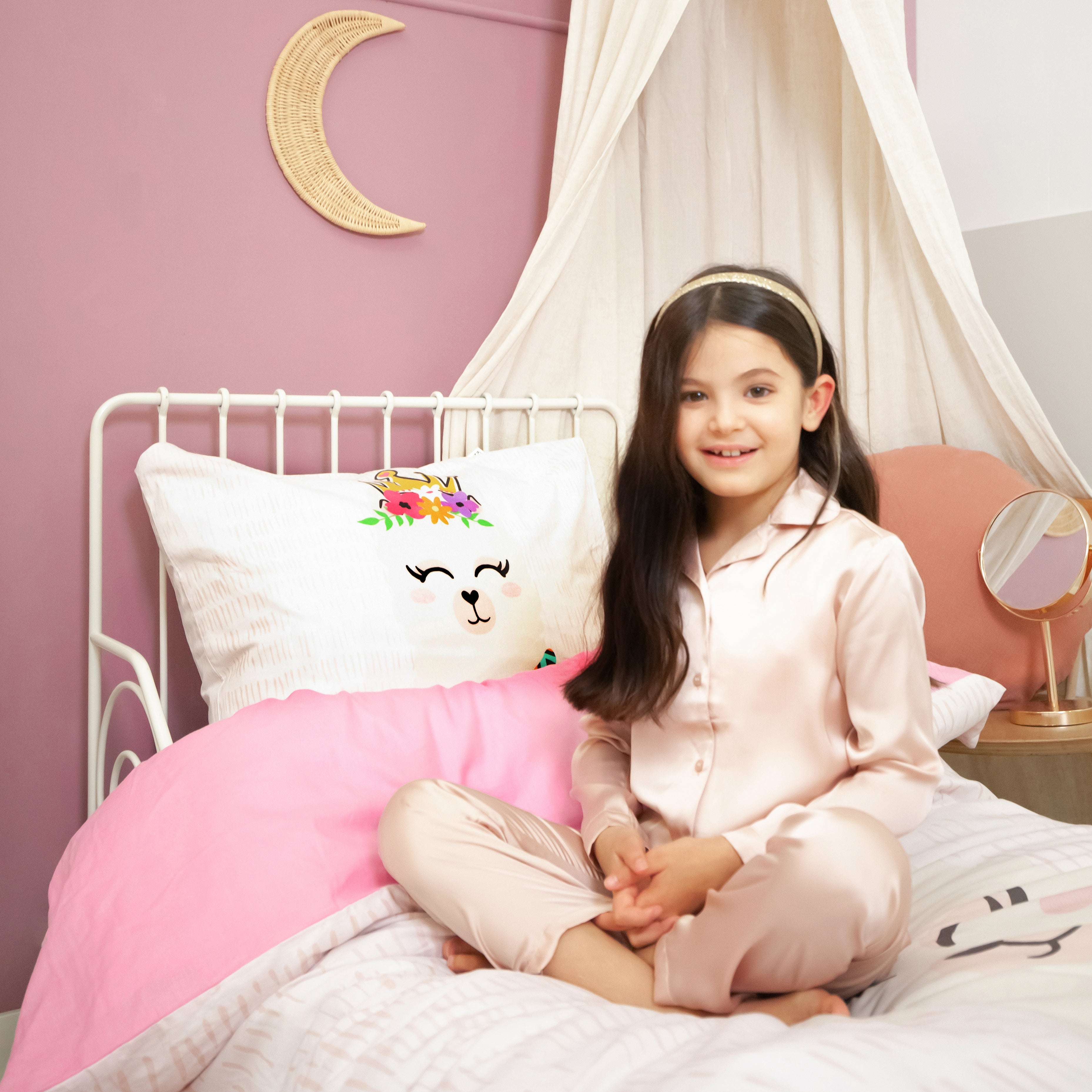 Princess Al Paca Dekbedovertrek Roze