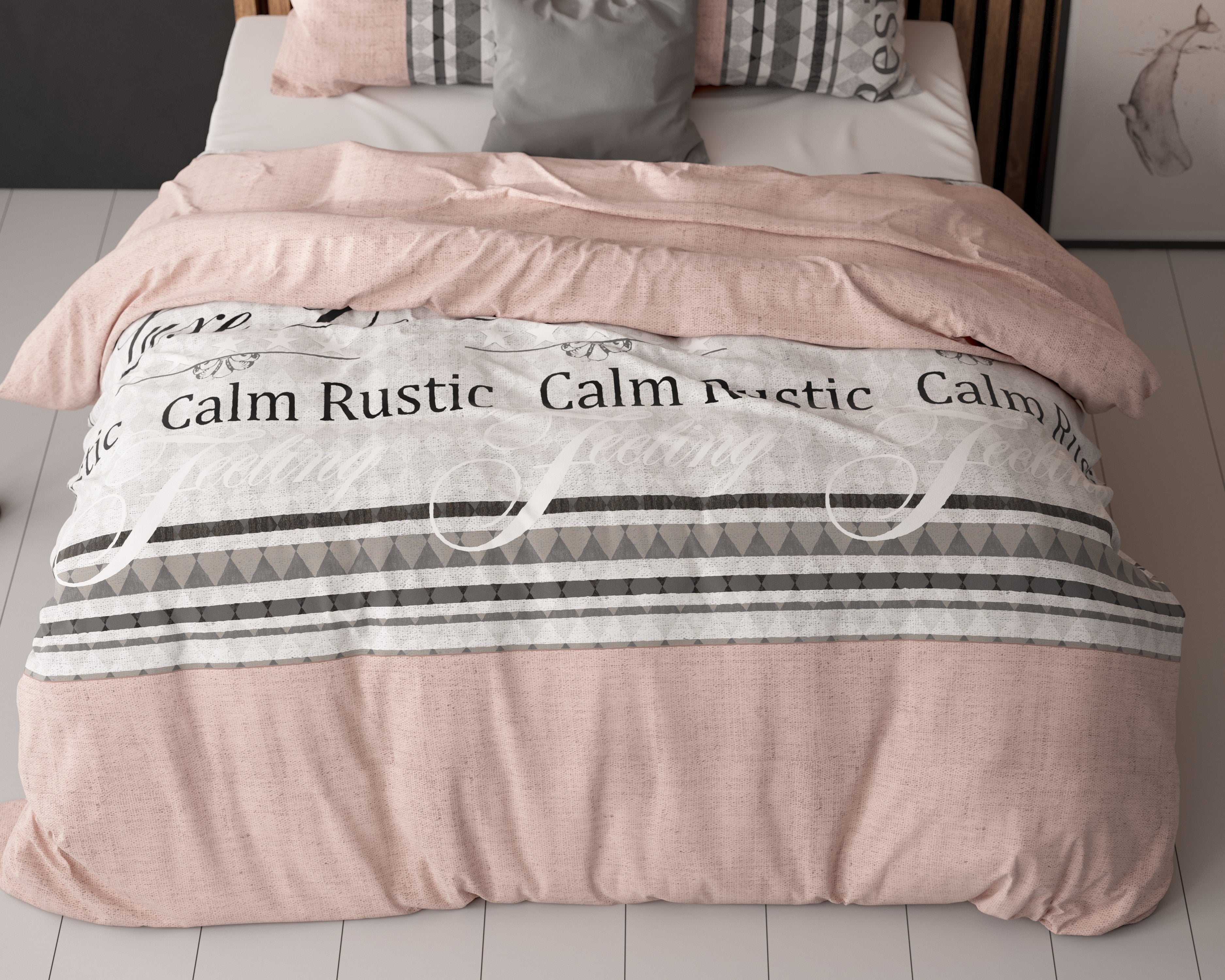 Residence Duvet Cover Gray - Cotton Woven - Non-Iron - Fun Prints
