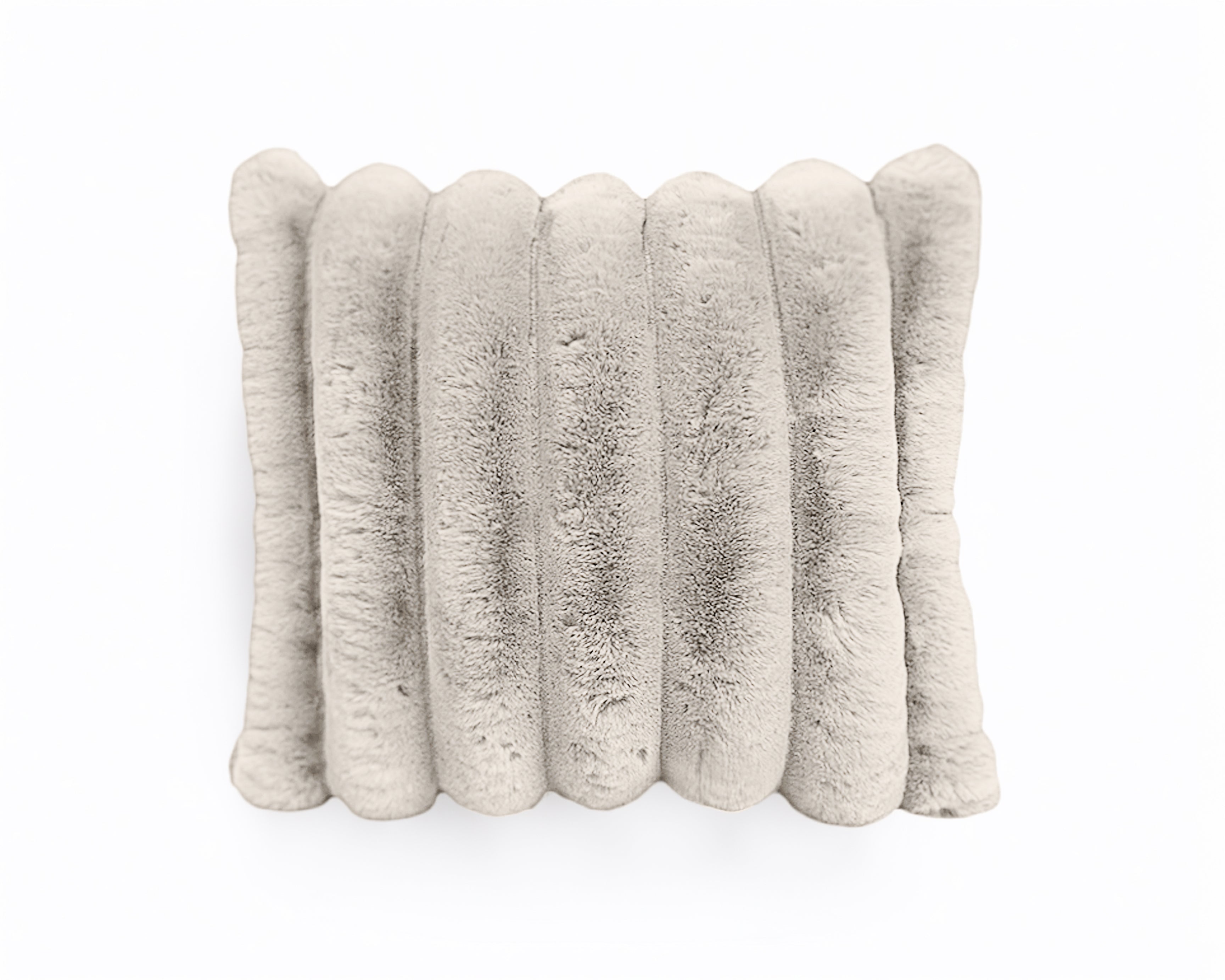 Rib Rabbit Fur Sierkussen Ecru 50 x 50 cm