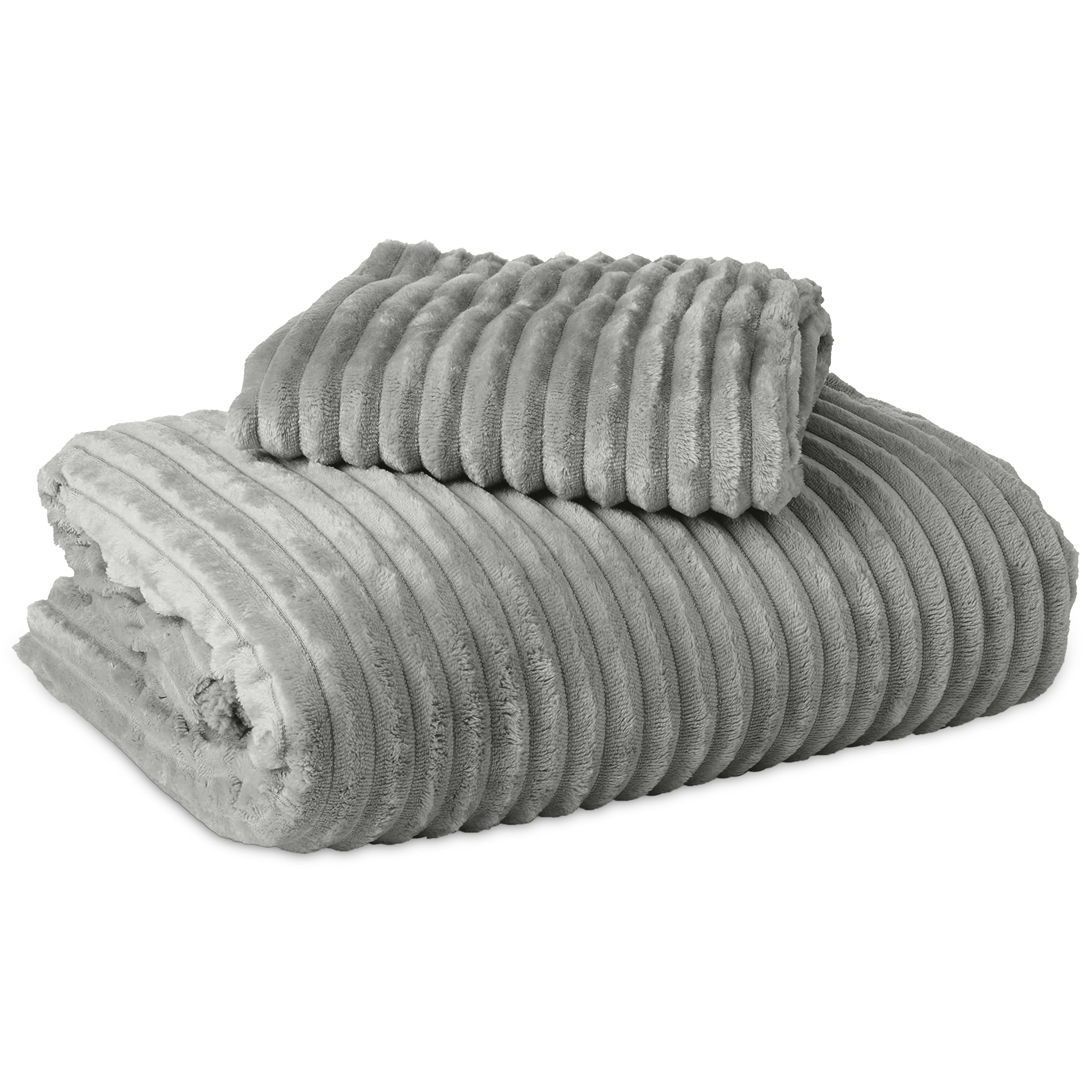 Rib Teddy Grijs Dekbedovertrek - Knuffelende nachtrust - Zacht en warm - Trendy Rib Design