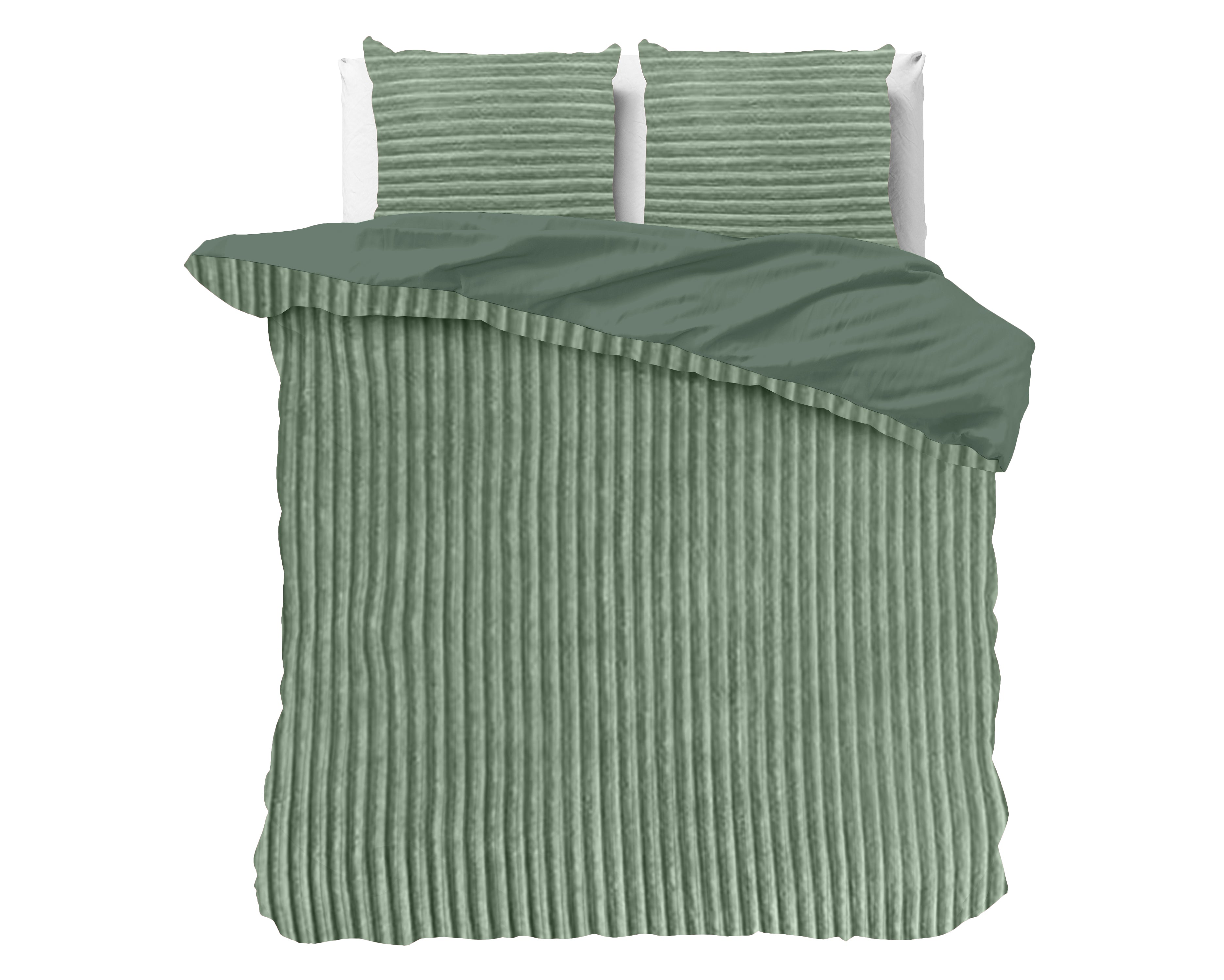Rib Teddy Groen Dekbedovertrek - Knuffelende nachtrust - Zacht en warm - Trendy Rib Design