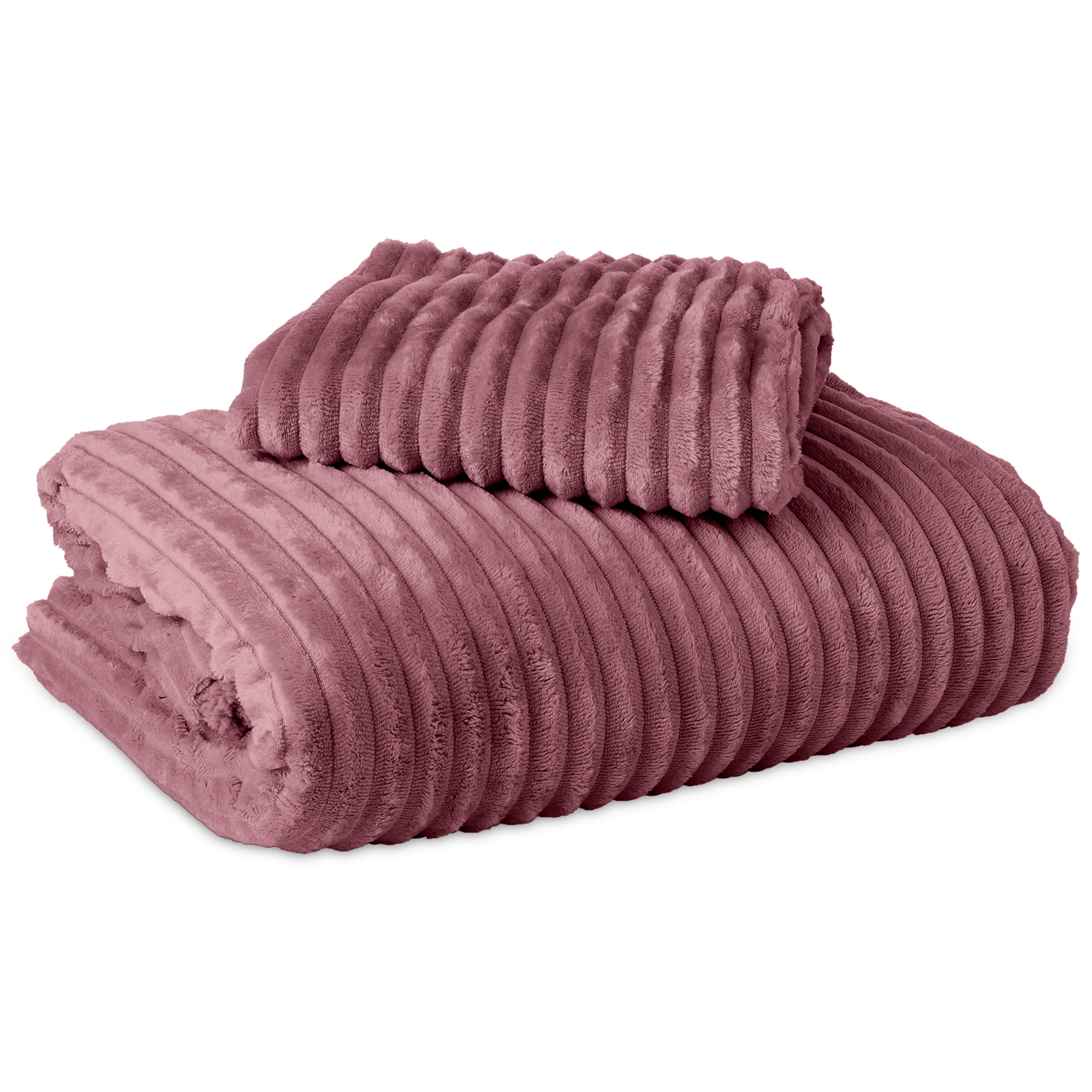 Rib Teddy Oud Roze Dekbedovertrek - Knuffelende nachtrust - Zacht en warm - Trendy Rib Design