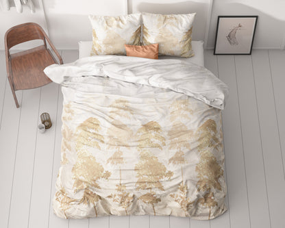 Riffo Goud Dekbedovertrek - Luxe Satijn - Hoge kwaliteit - Trendy prints