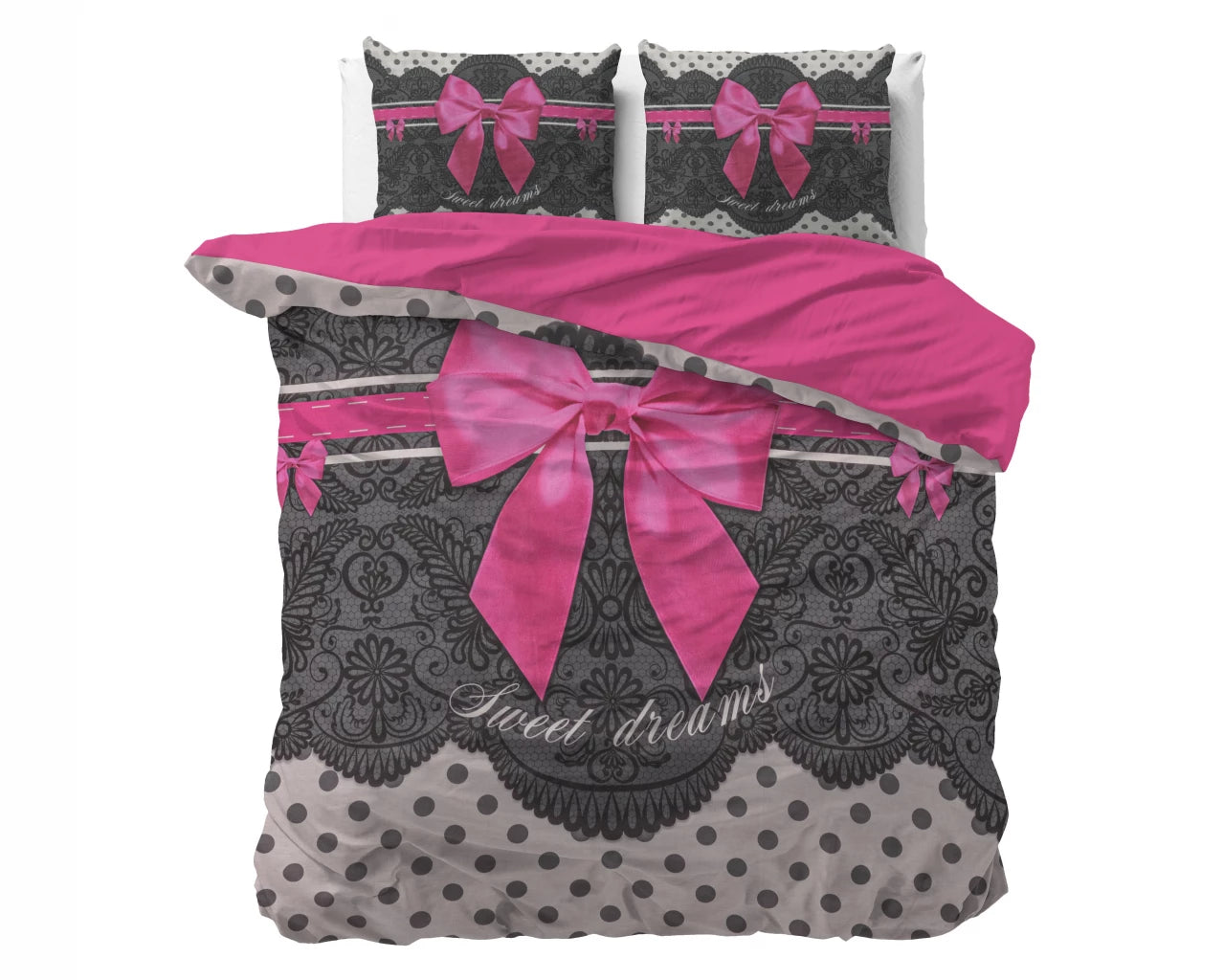 Romance Roze Dekbedovertrek - Ademend katoen - Trendy designs - Met drukknopen