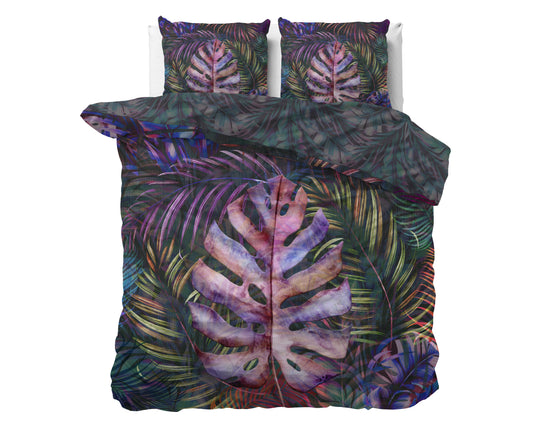 Romina Paars Dekbedovertrek - Luxe Satijn - Hoge kwaliteit - Trendy prints