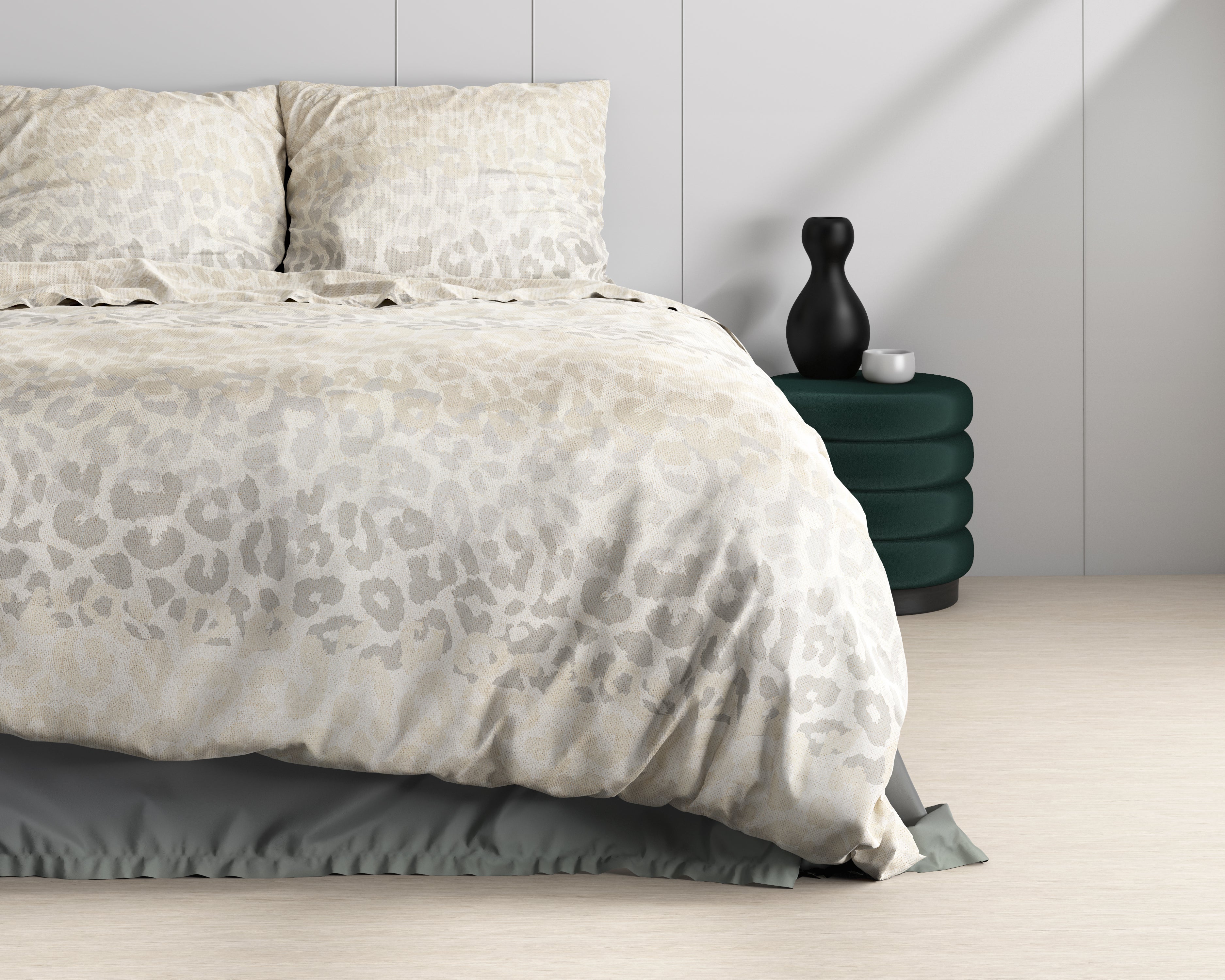 Rosa Wit Dekbedovertrek - Luxe Satijn - Hoge kwaliteit - Trendy prints