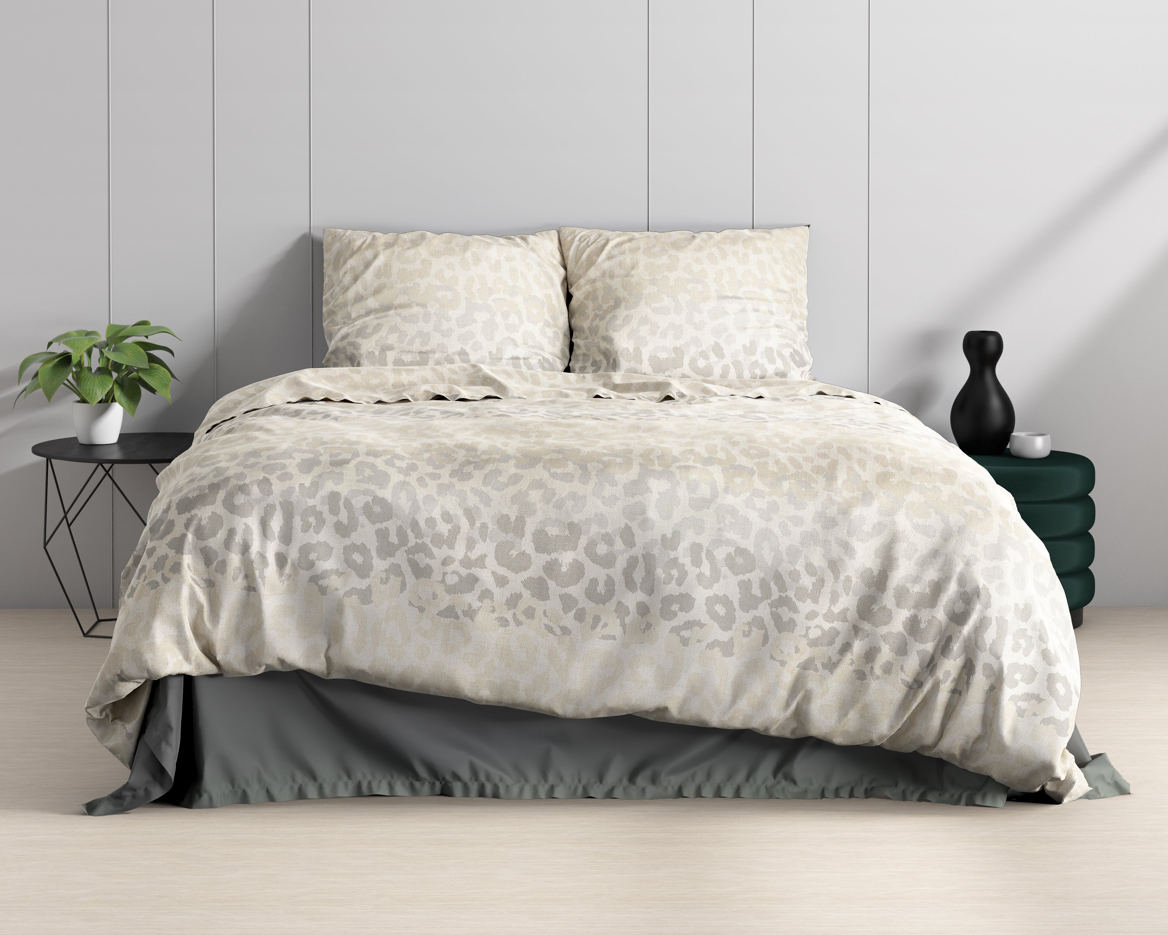 Rosa Wit Dekbedovertrek - Luxe Satijn - Hoge kwaliteit - Trendy prints