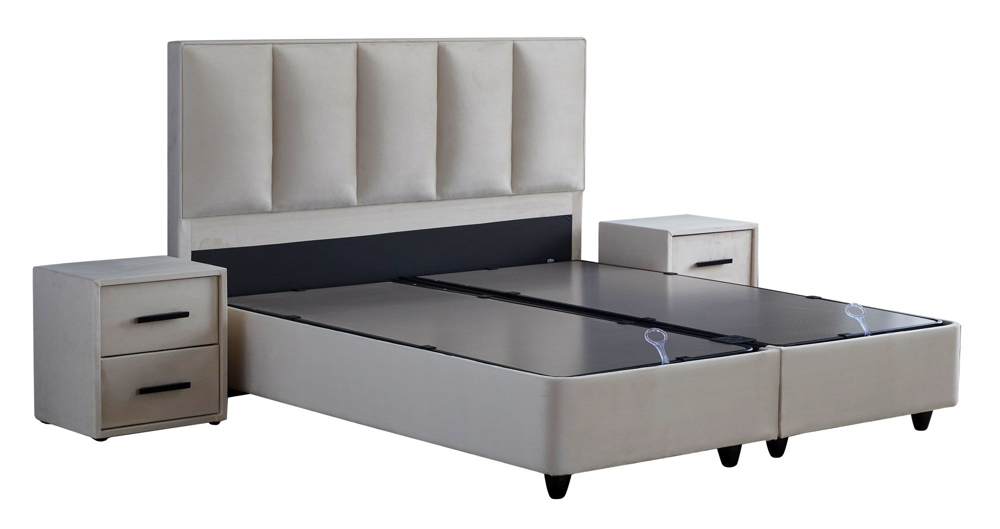 SKYBEDD ® - Boxspring met opbergruimte Birdybedd Beige