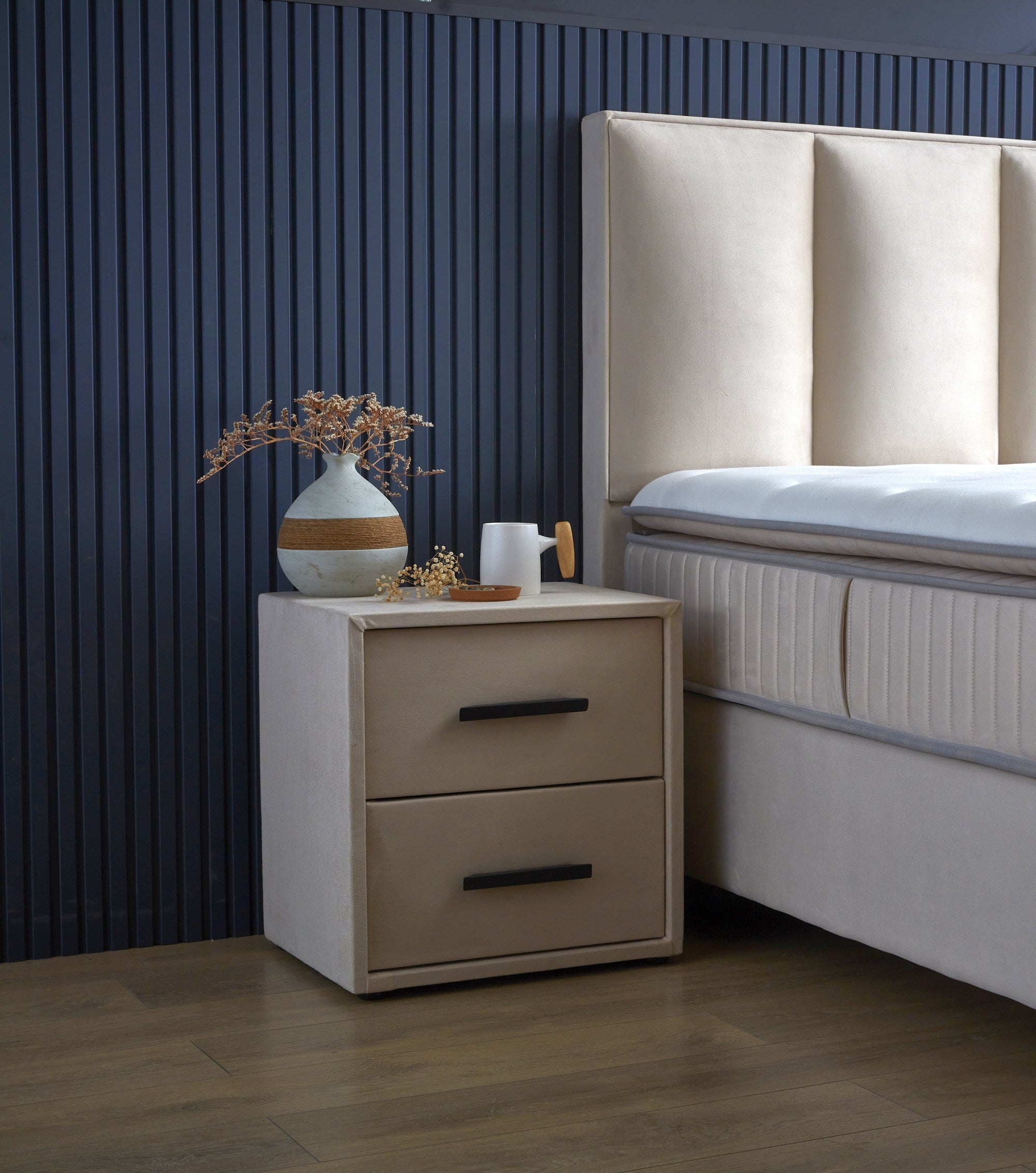 SKYBEDD ® - Boxspring met opbergruimte Birdybedd Beige