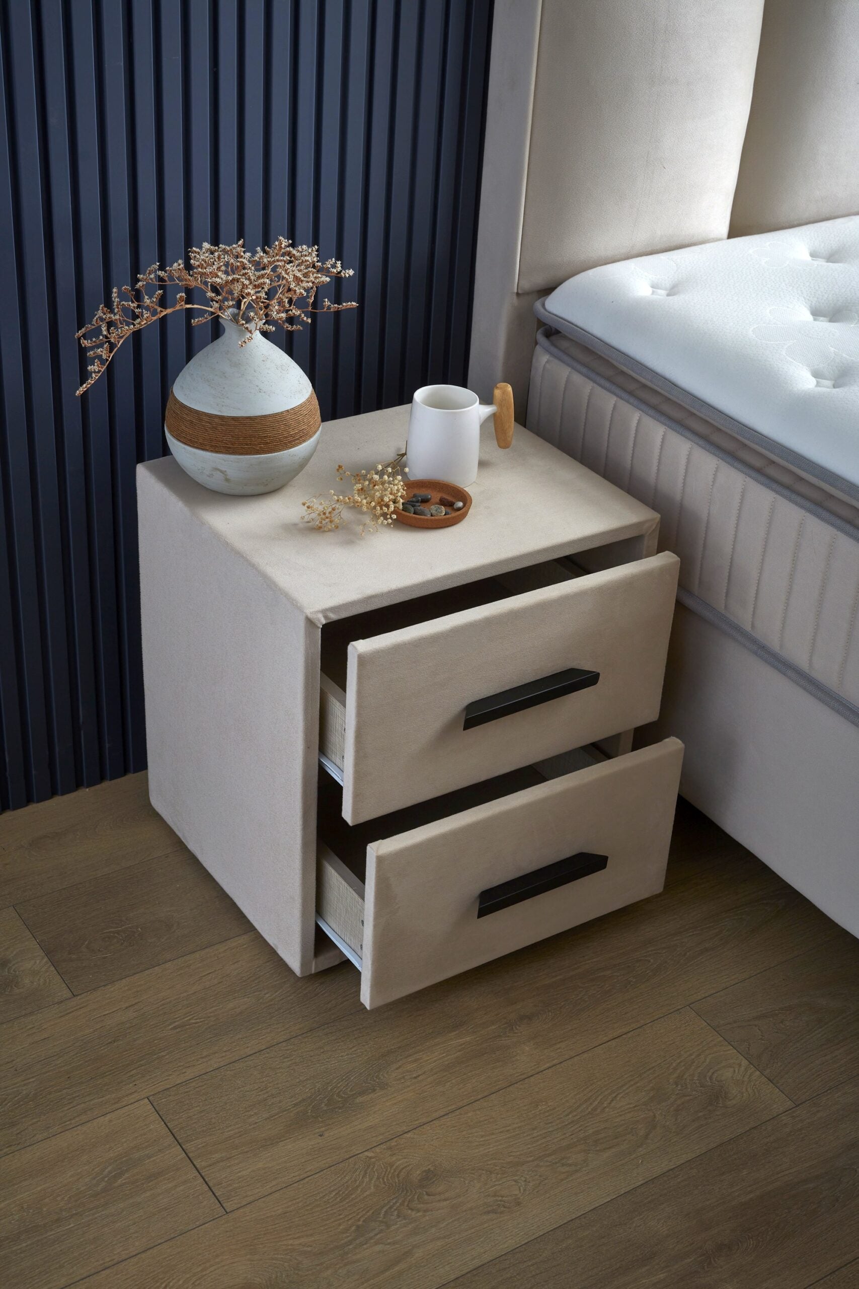 SKYBEDD ® - Boxspring met opbergruimte Birdybedd Beige