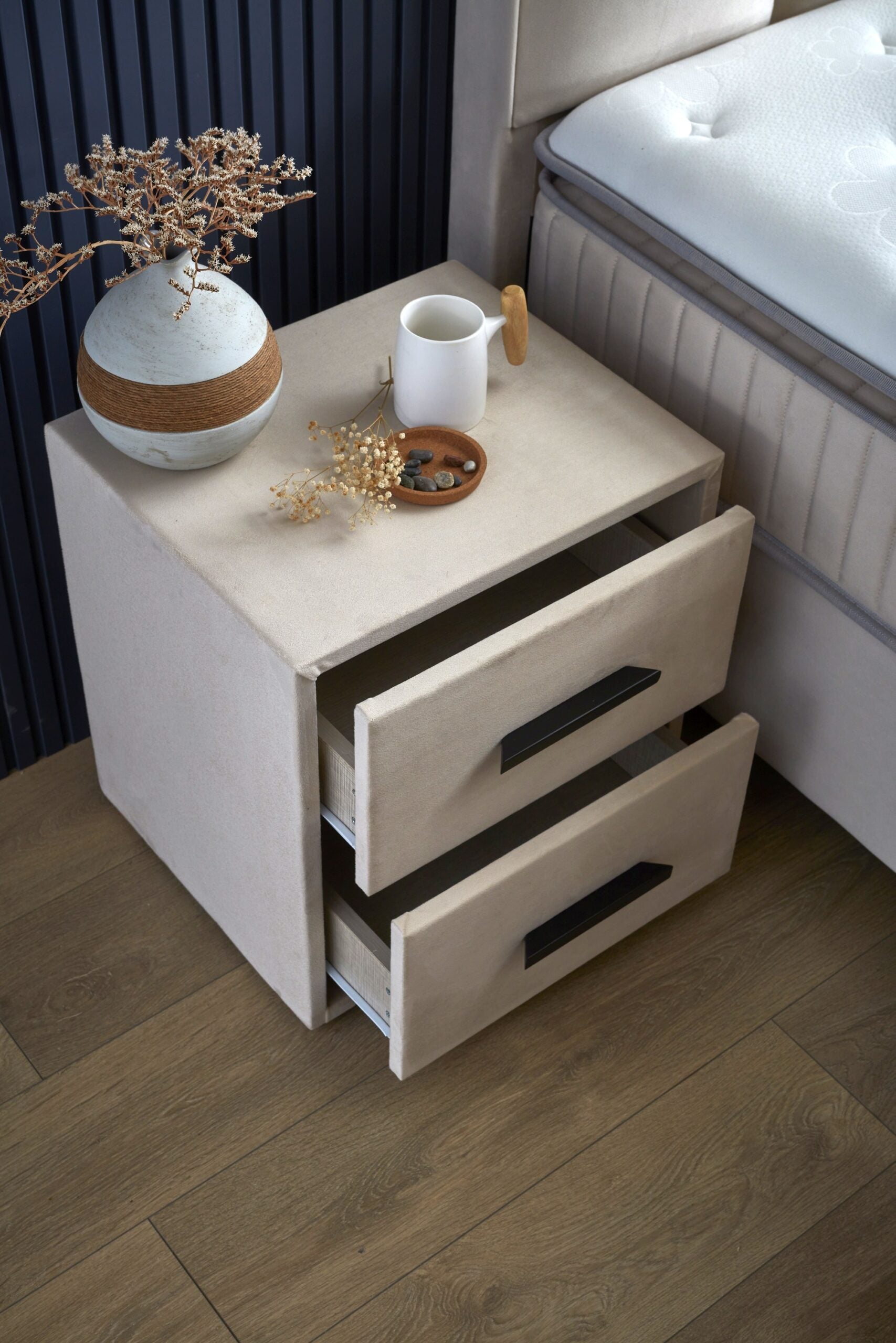 SKYBEDD ® - Boxspring met opbergruimte Birdybedd Beige