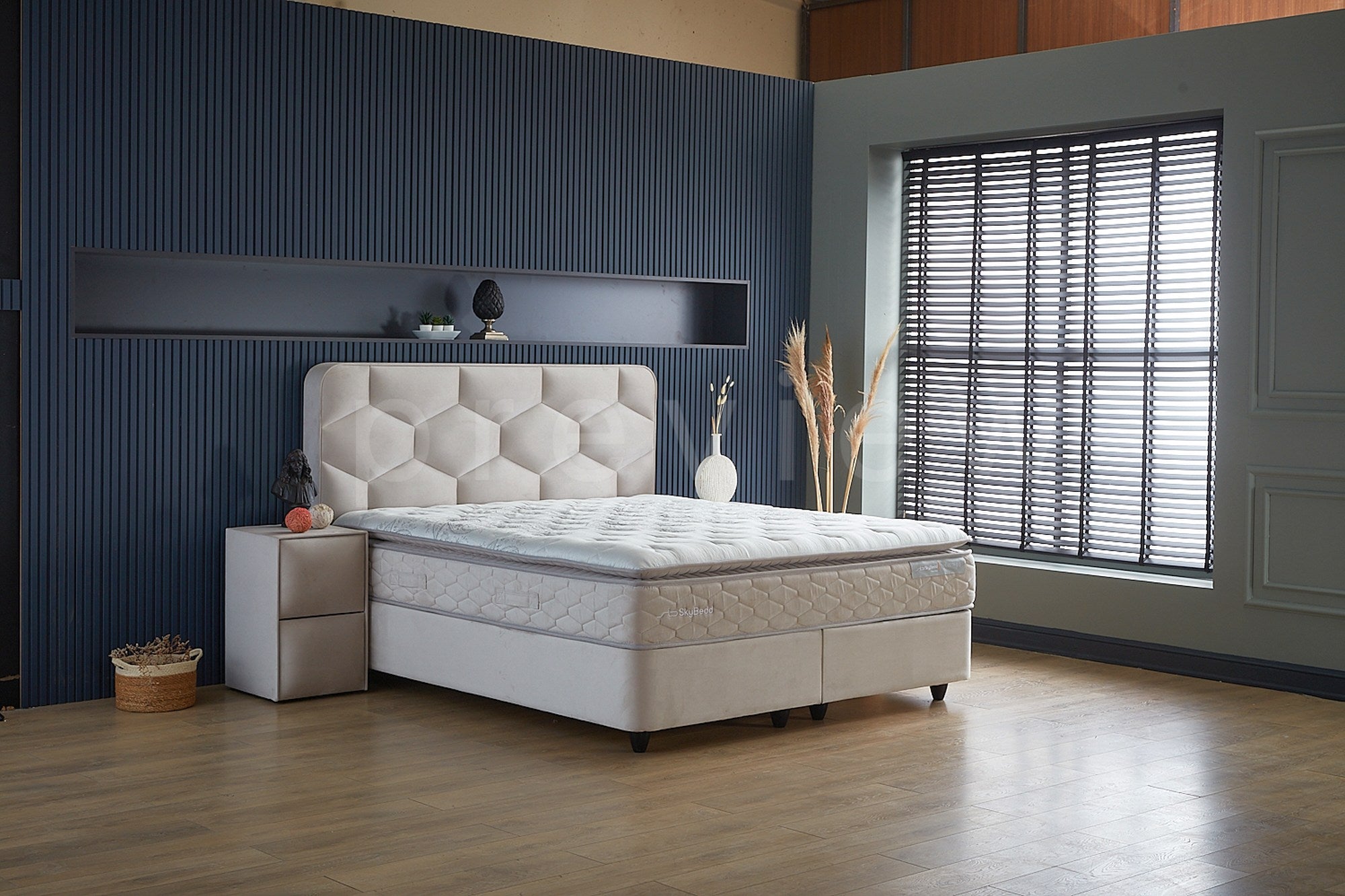 SKYBEDD ® - Boxspring met opbergruimte Dolcebedd Beige