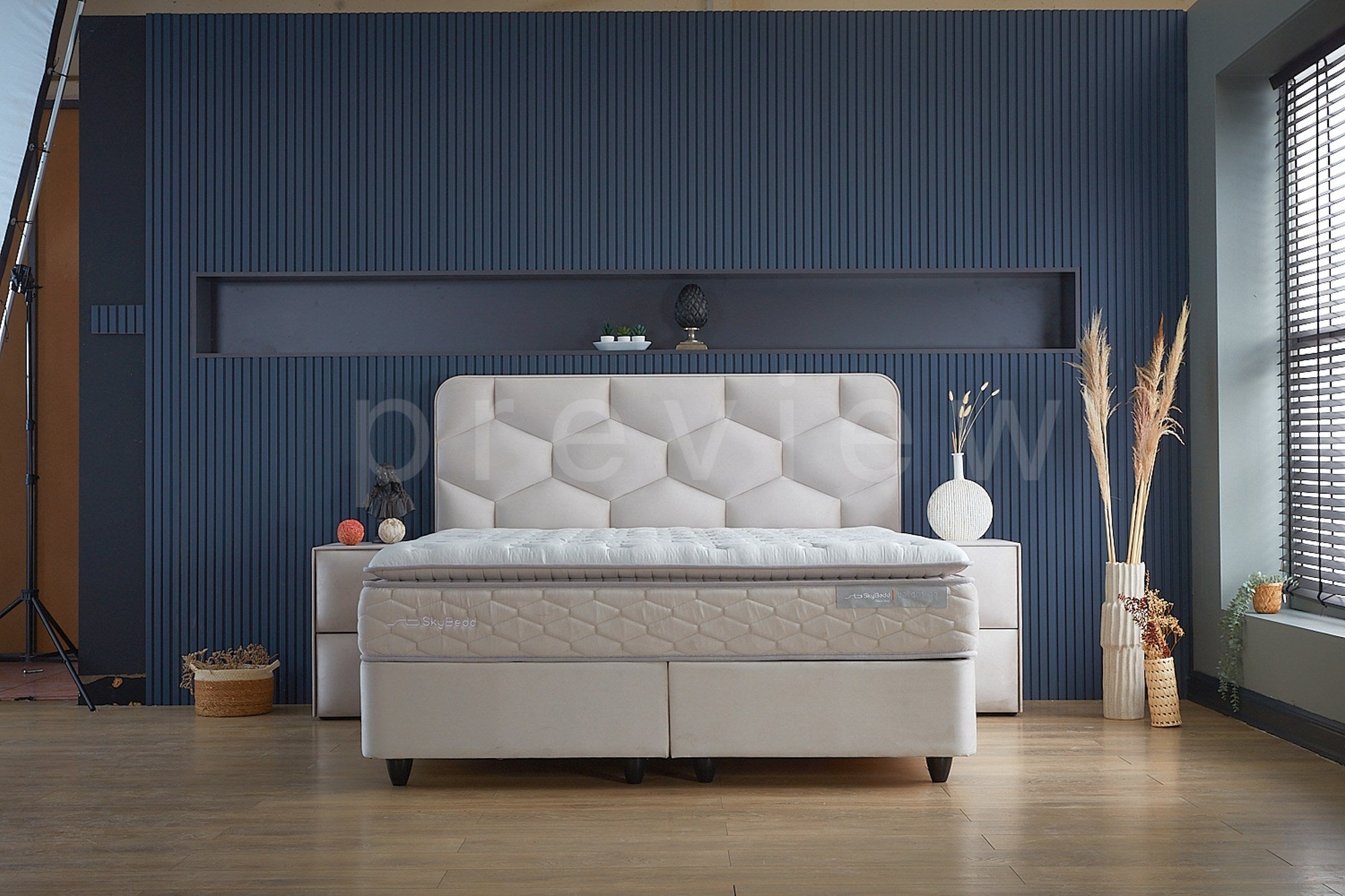 SKYBEDD ® - Boxspring met opbergruimte Dolcebedd Beige