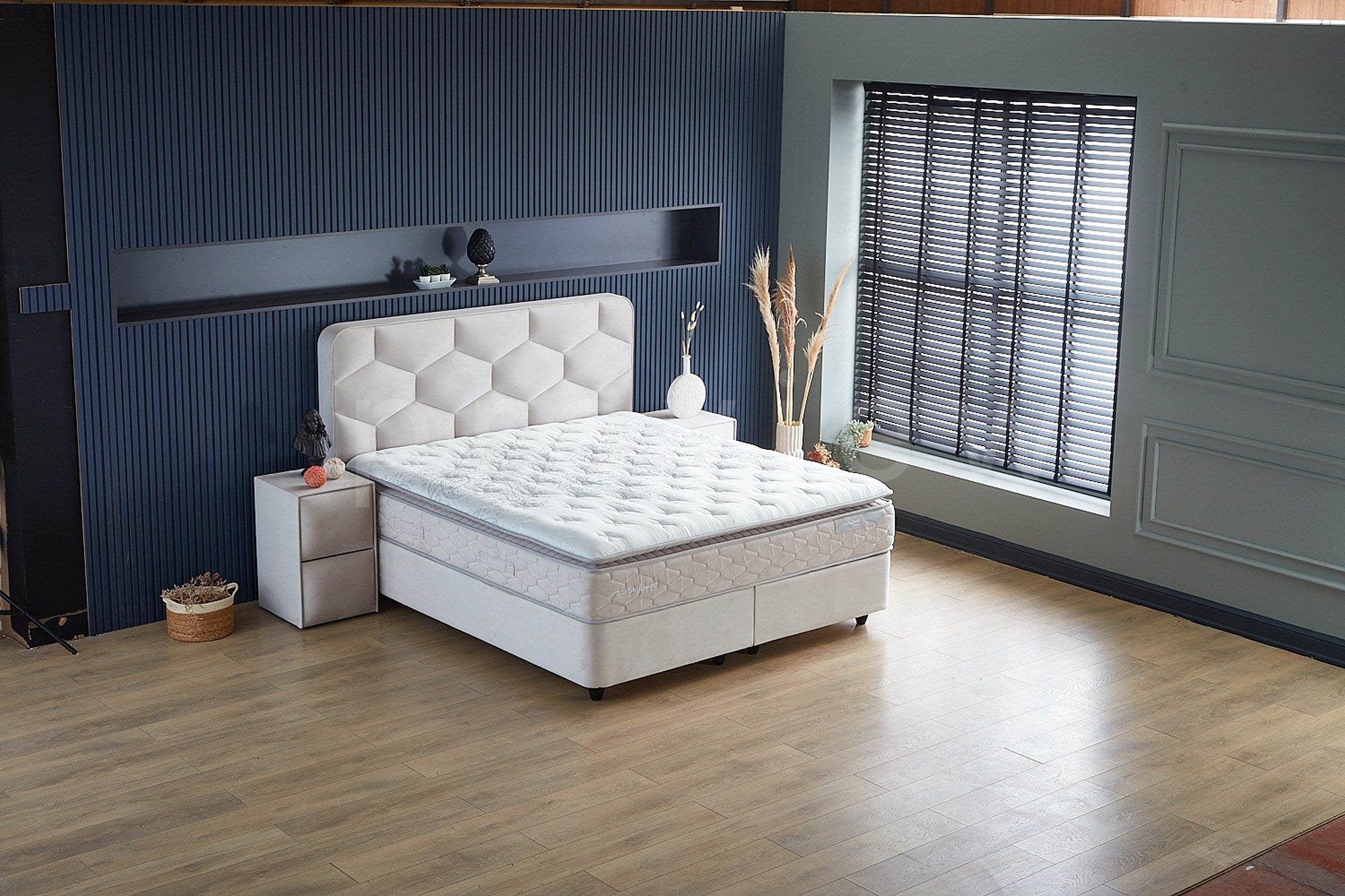 SKYBEDD ® - Boxspring met opbergruimte Dolcebedd Beige