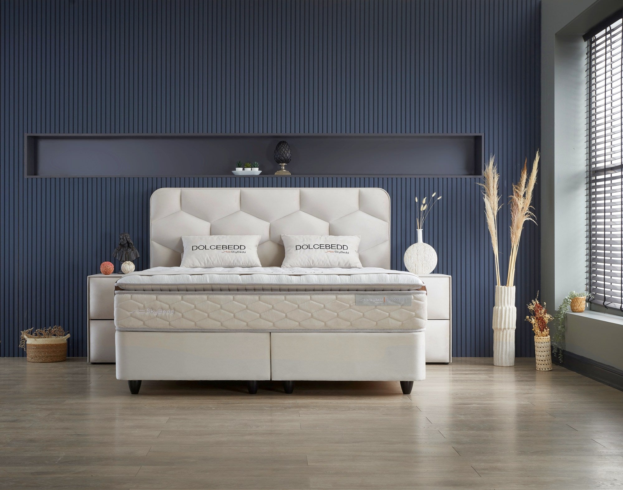 SKYBEDD ® - Boxspring met opbergruimte Dolcebedd Beige