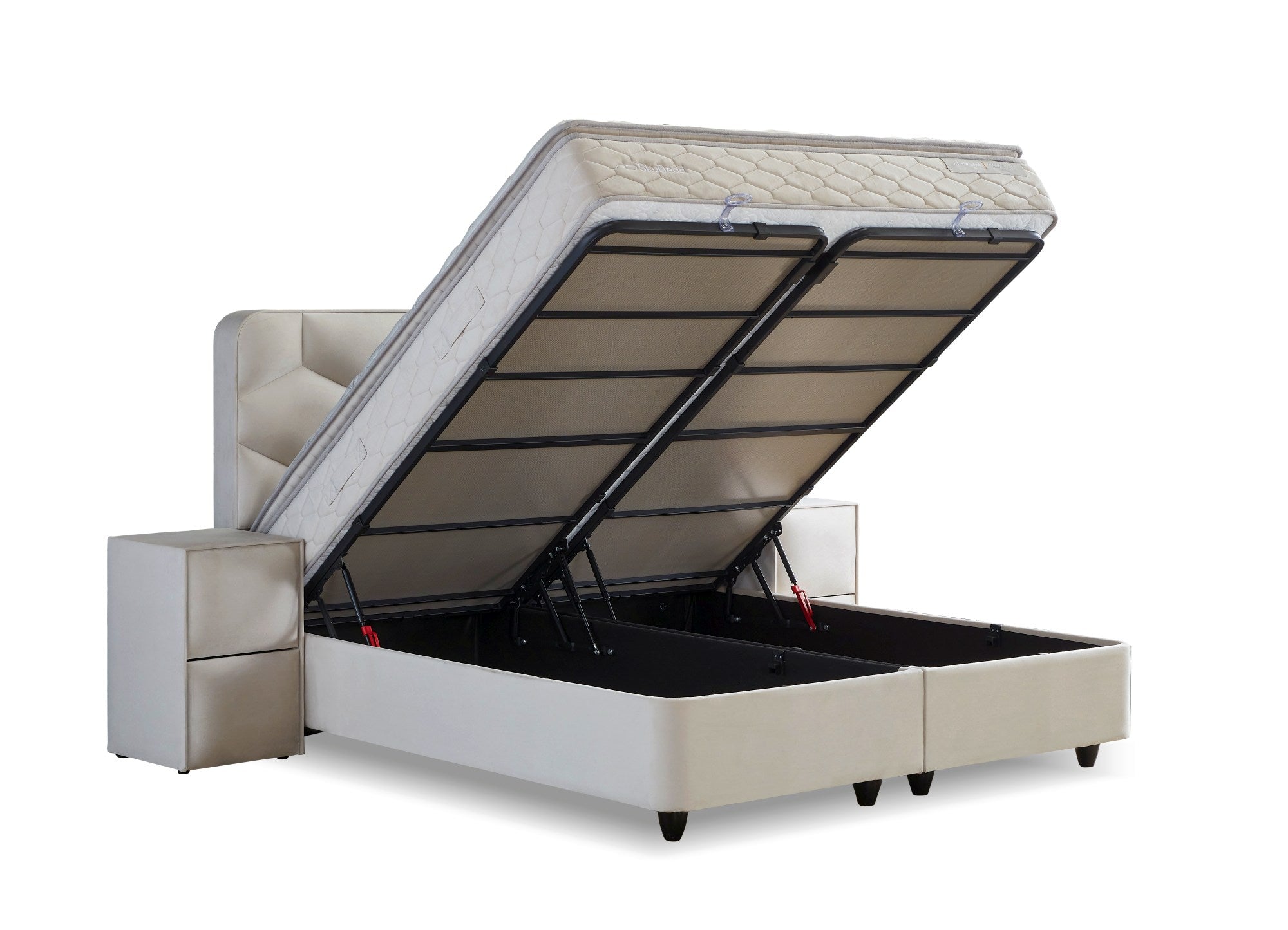 SKYBEDD ® - Boxspring met opbergruimte Dolcebedd Beige