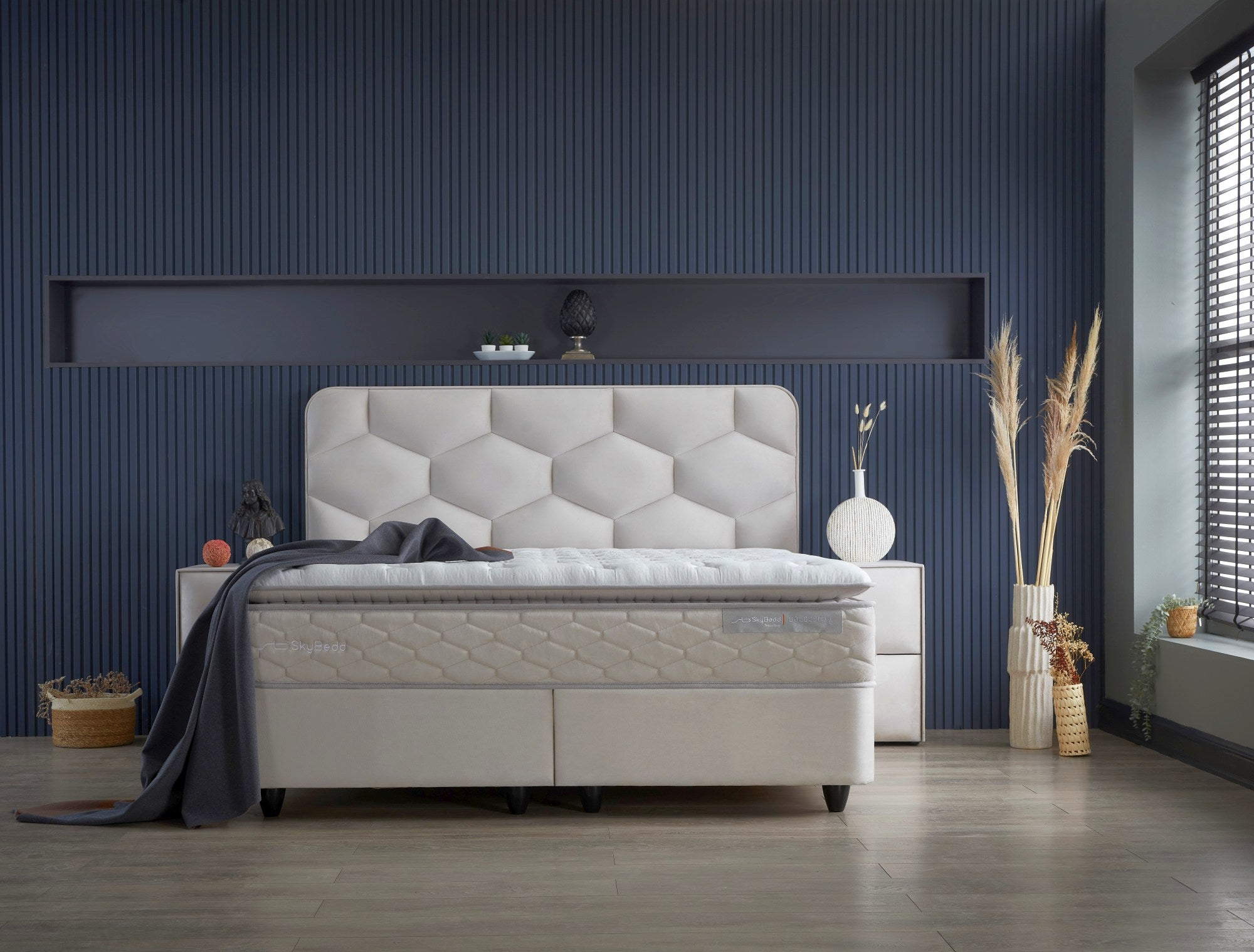 SKYBEDD ® - Boxspring met opbergruimte Dolcebedd Beige