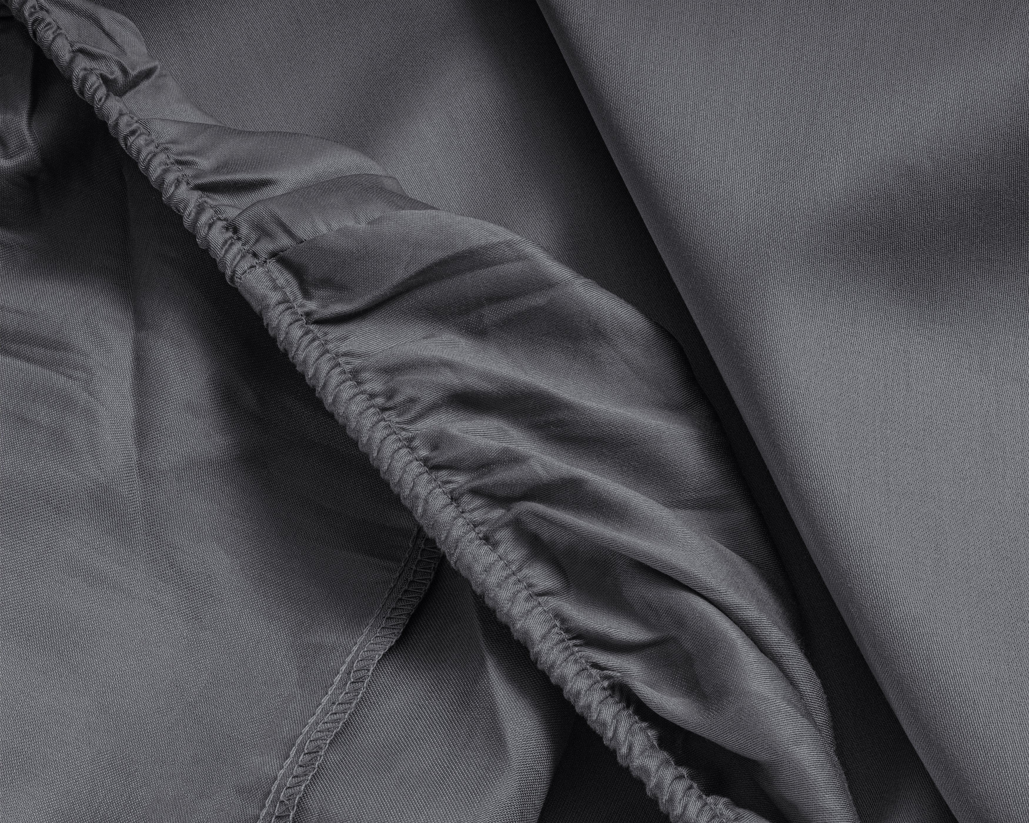 Satin Fitted Sheet Anthracite - Reactive washed - Soft, smooth, breathable and has a light sheen - Free from harmful substances and skin-friendly