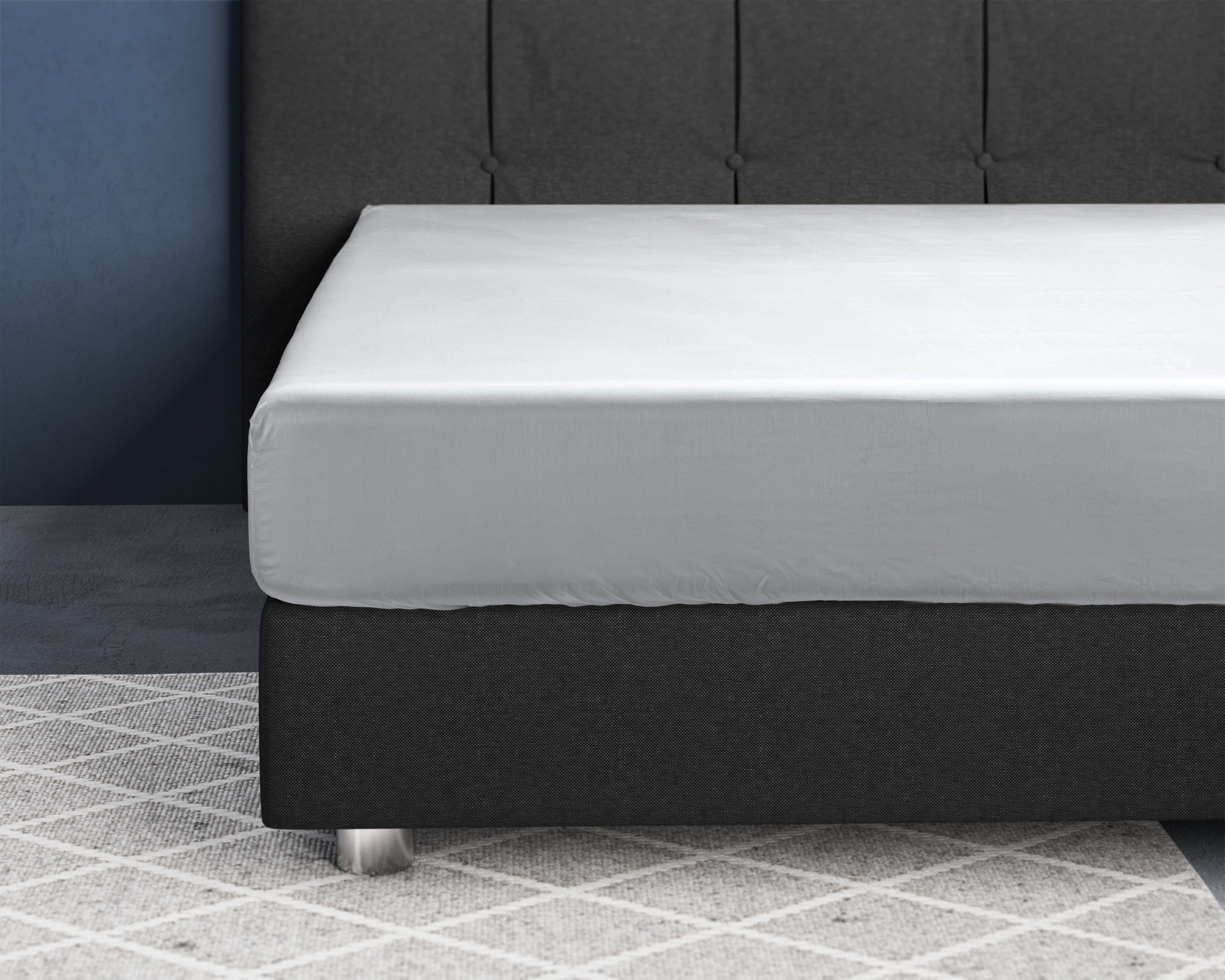 Satin Fitted Sheet White - Reactive washed - Soft, smooth, breathable and has a light sheen - Free from harmful substances and skin-friendly